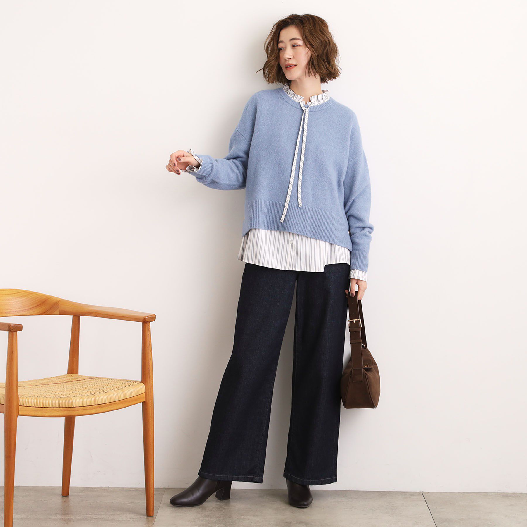 grove「【石川梨華さん着用】【洗える】レイヤードにもおすすめ！サイド釦ニット」|ニット・セーター|
