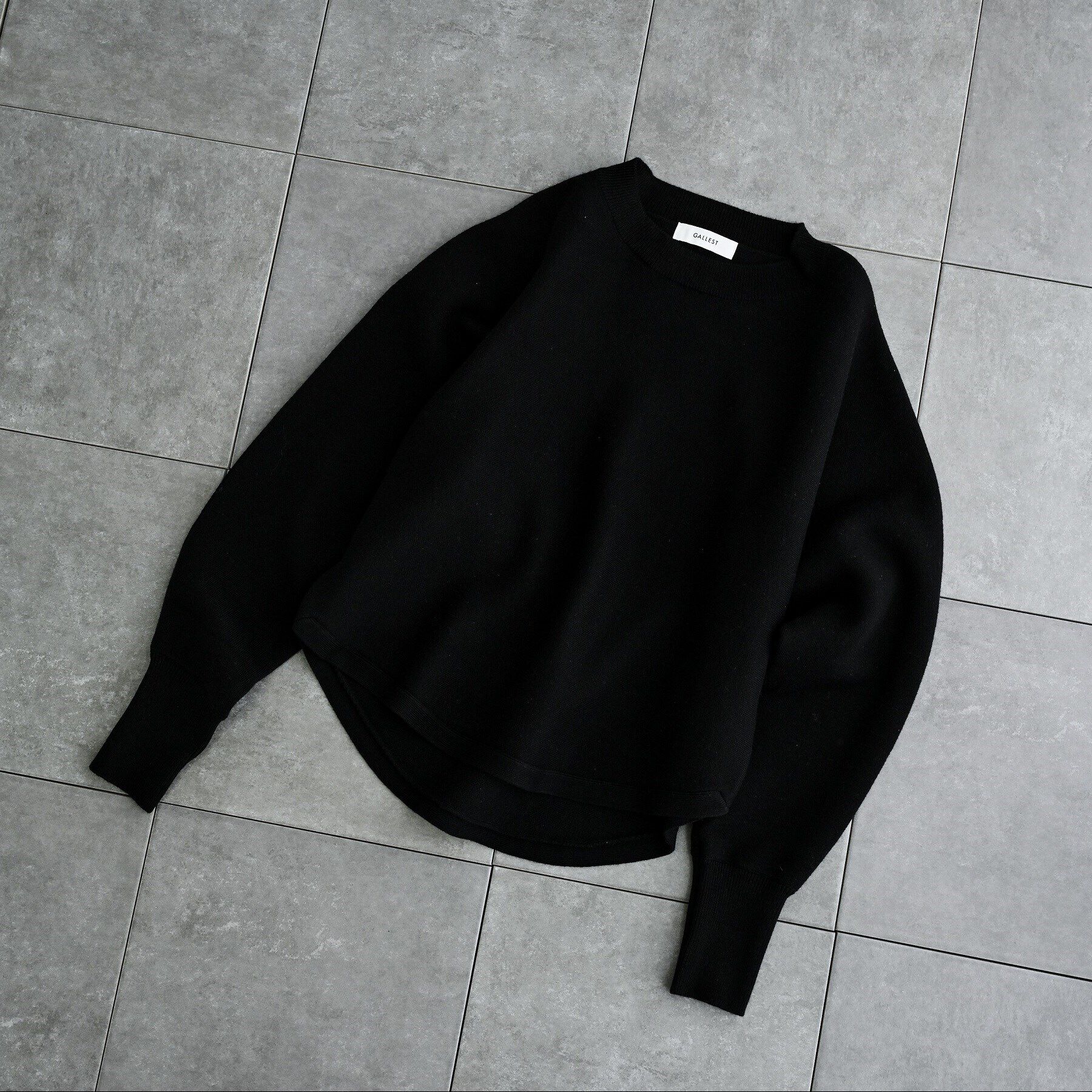 GALLEST「ラウンドヘムニット」|ニット・セーター|ブラック(019)
