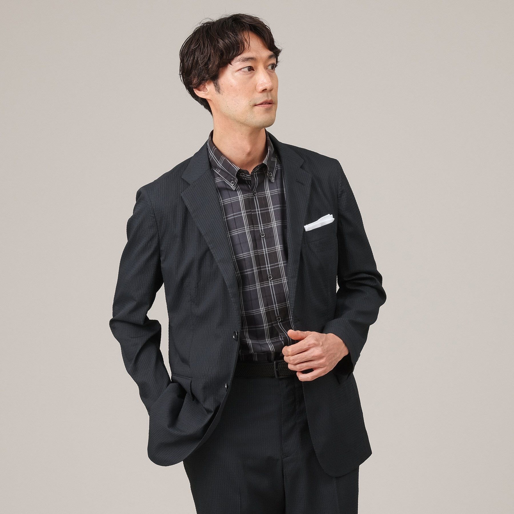 TAKEO KIKUCHI「【抗菌防臭】DotAir（R）シアサッカー ジャケット」|テーラードジャケット|