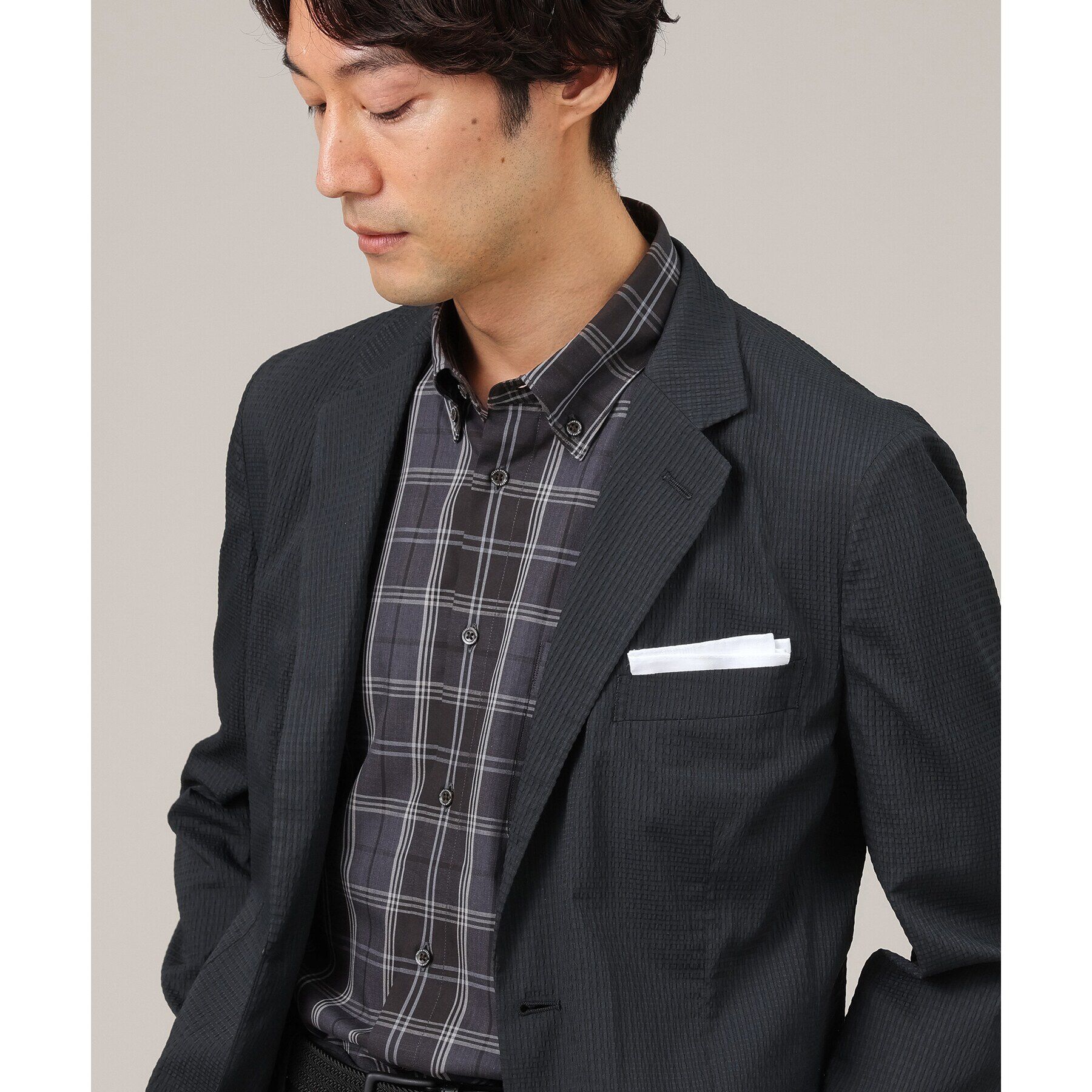 TAKEO KIKUCHI「【抗菌防臭】DotAir（R）シアサッカー ジャケット」|テーラードジャケット|