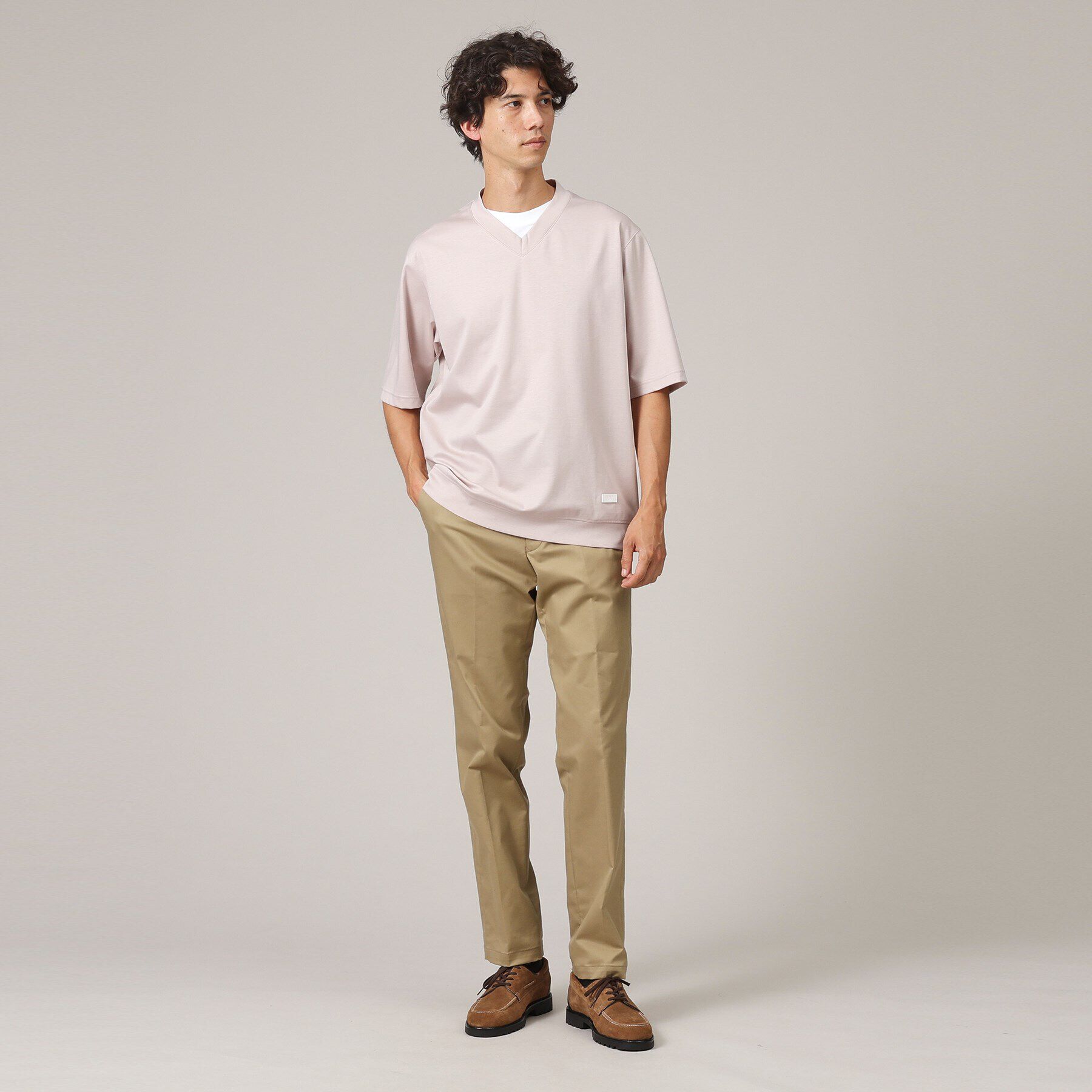 TAKEO KIKUCHI「Vネック フェイクレイヤード カットソー」|Tシャツ・カットソー|