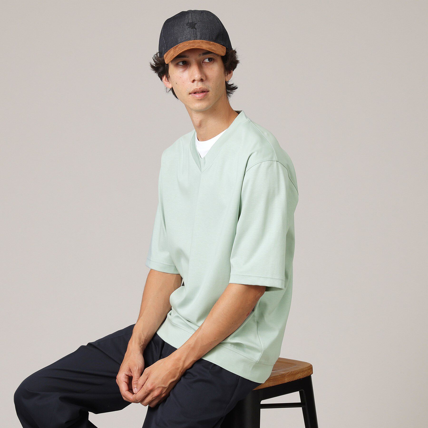 TAKEO KIKUCHI「Vネック フェイクレイヤード カットソー」|Tシャツ・カットソー|