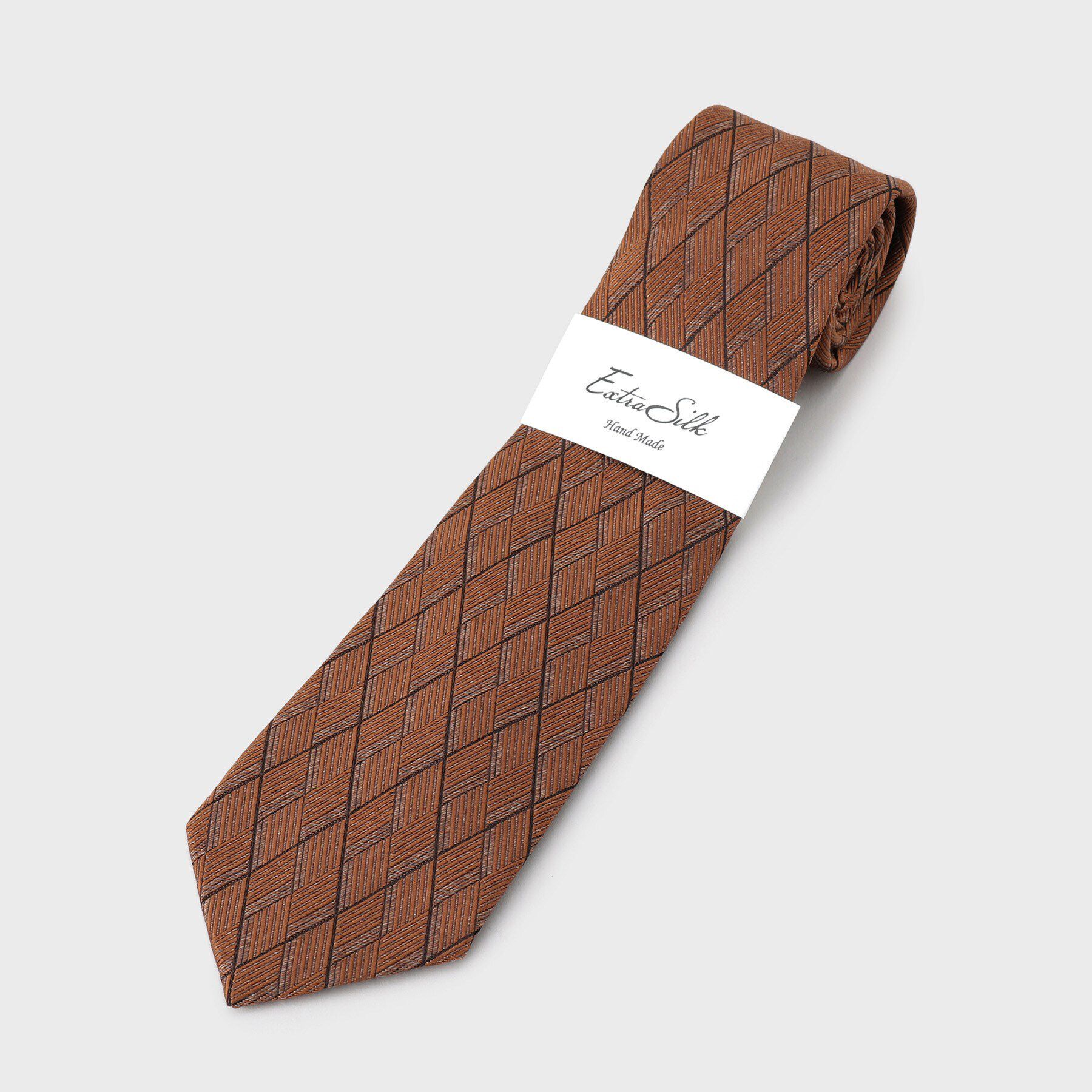 TAKEO KIKUCHI「菱文様（ひしもん）エクストラシルク　ネクタイ」|ネクタイ・蝶ネクタイ|オレンジ(566)