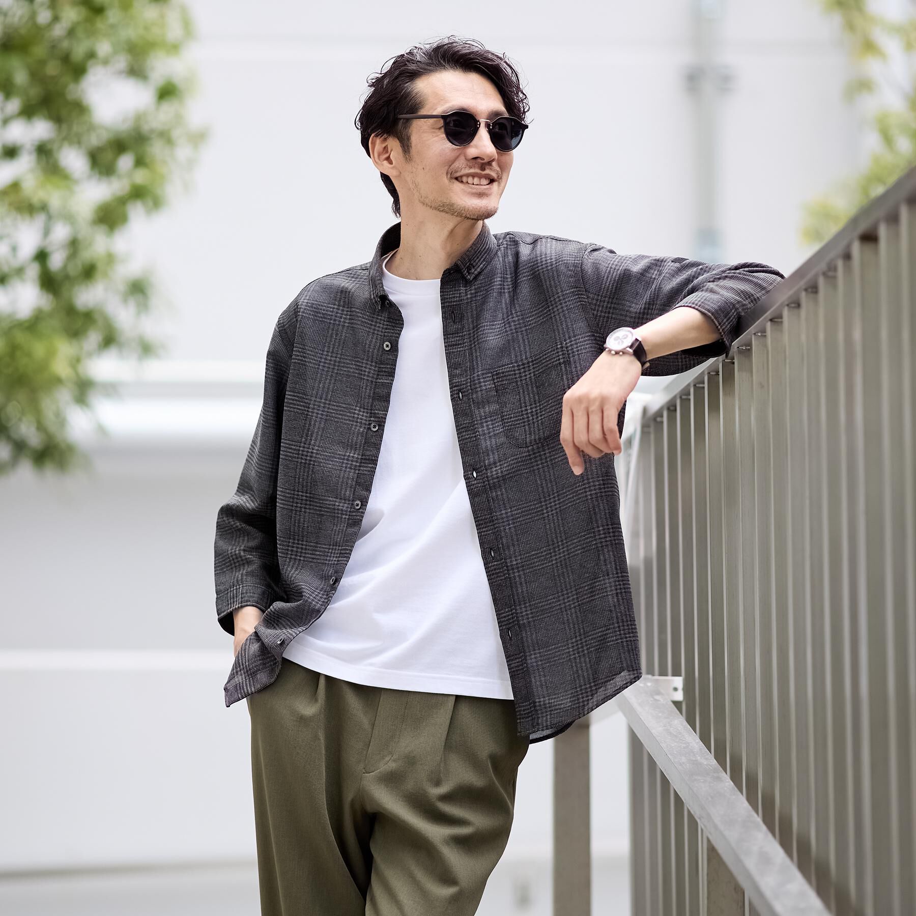 TAKEO KIKUCHI「【Sサイズ～】カラミ織り 7分袖シャツ」|シャツ・ブラウス|