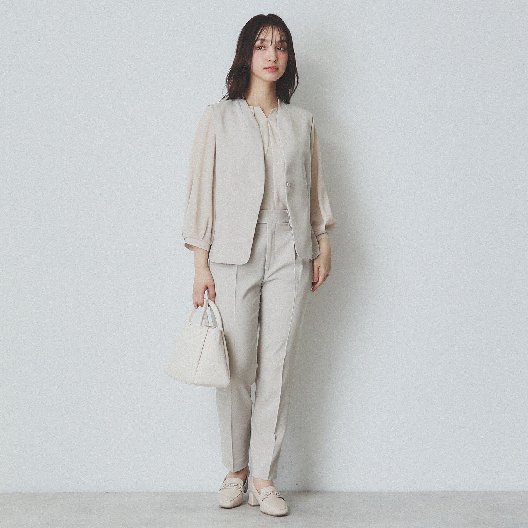 index「ドライタッチストレッチノーカラージレ/セットアップ対応【洗濯機洗い可/イージーアイロン】」|ベスト・ジレ|