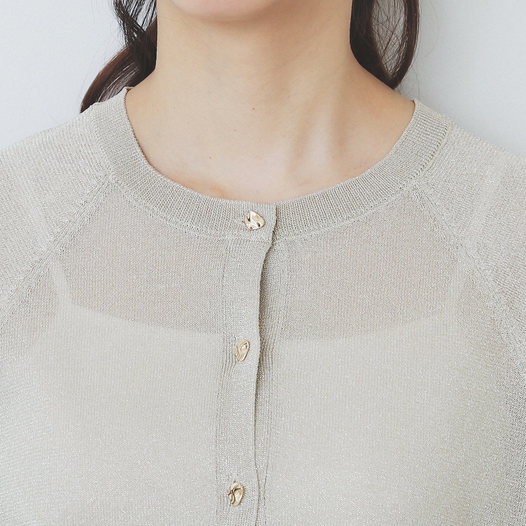 index「シアーラメドルマンショートカーディガン【洗濯機洗い可】」|カーディガン|