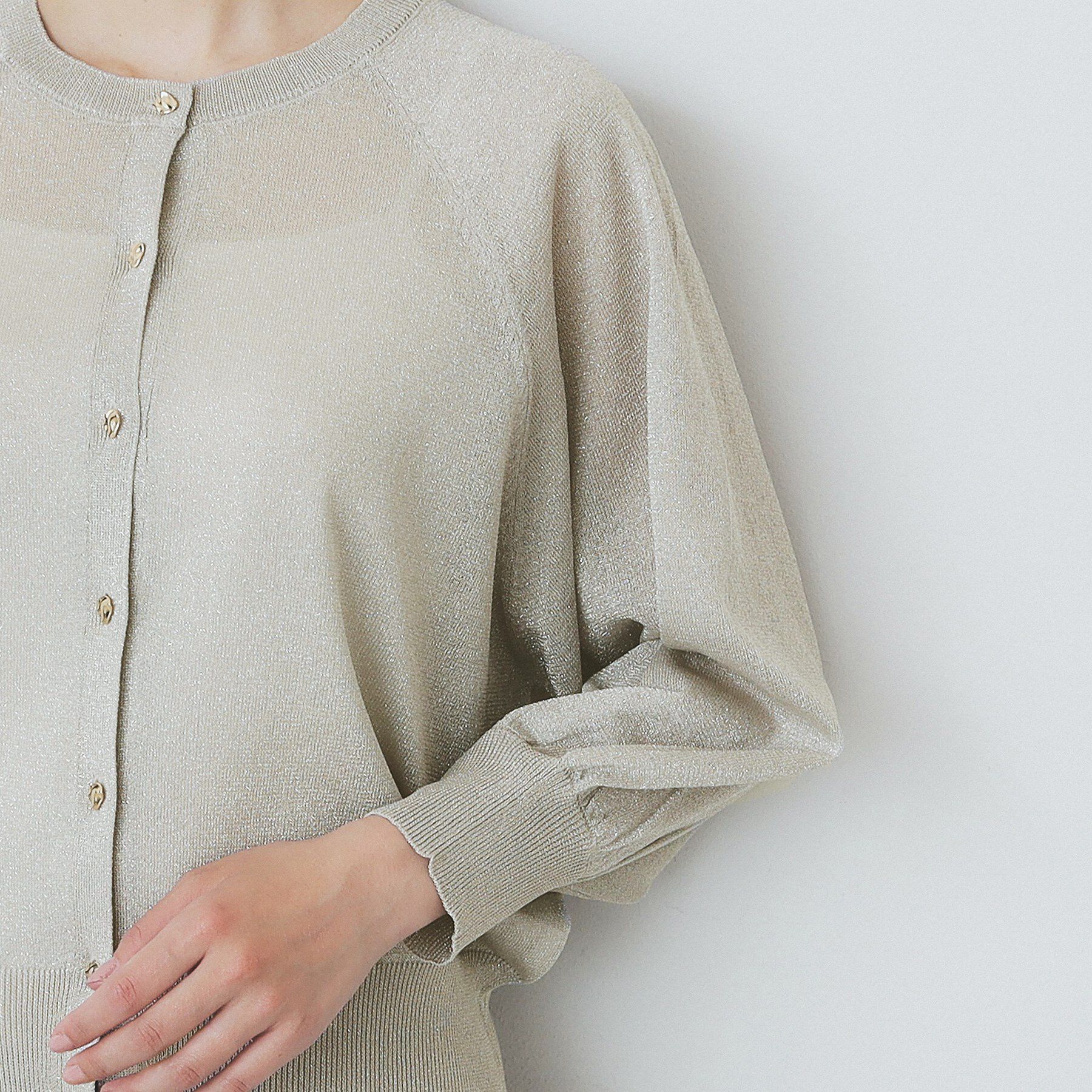 index「シアーラメドルマンショートカーディガン【洗濯機洗い可】」|カーディガン|