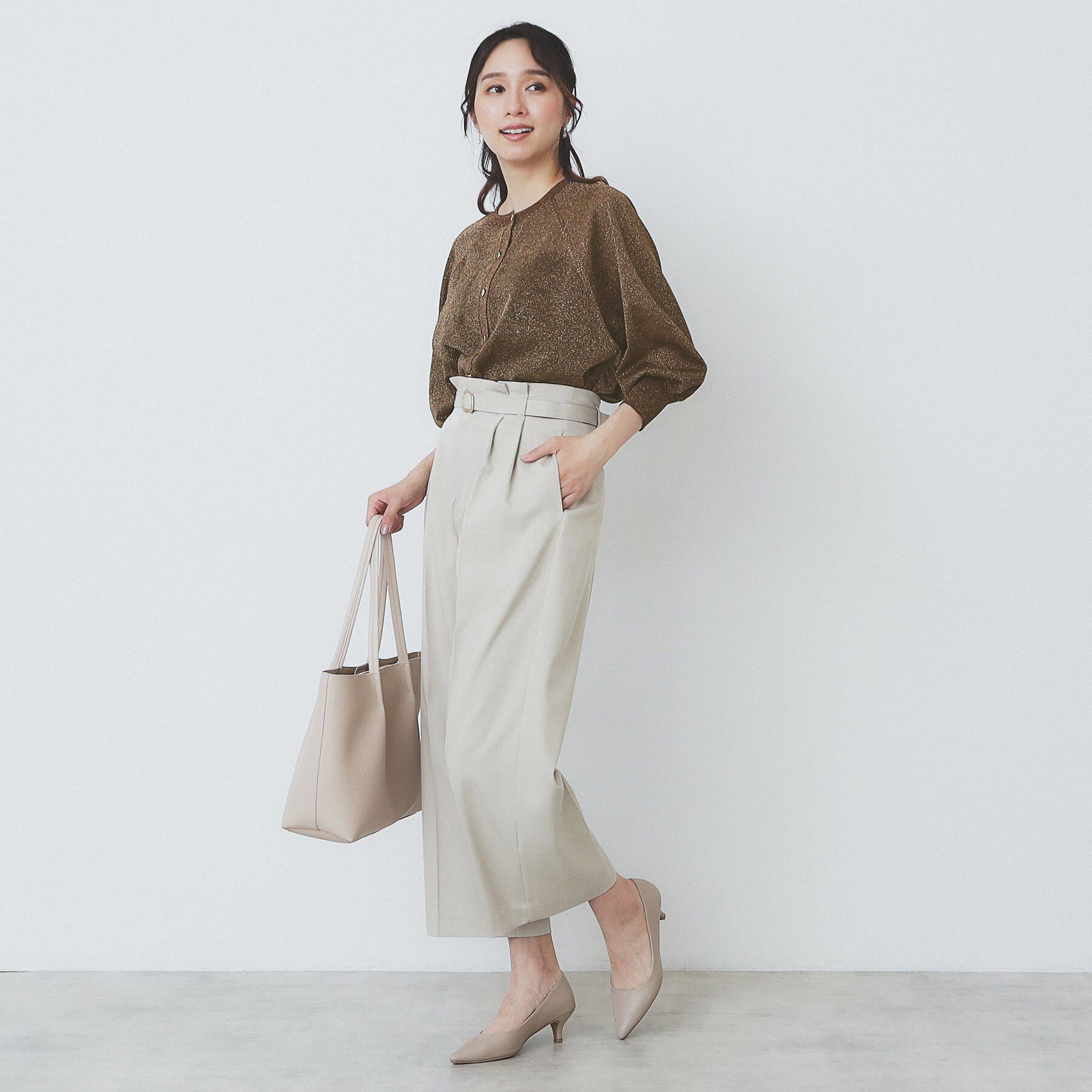 index「シアーラメドルマンショートカーディガン【洗濯機洗い可】」|カーディガン|