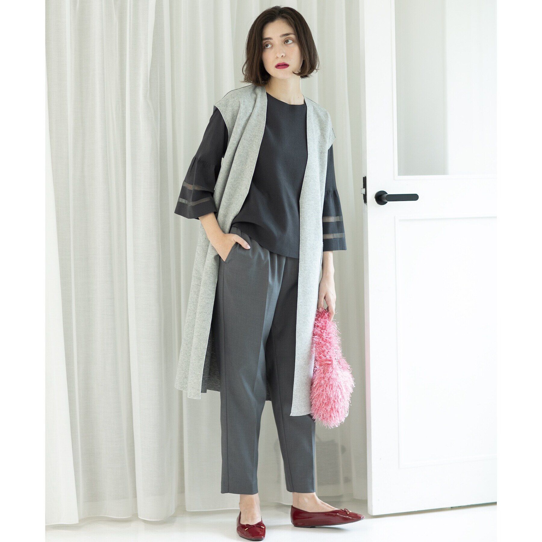 OPAQUE.CLIP「美脚ストレッチイージーテーパードパンツ【洗濯機洗い可】」|その他|