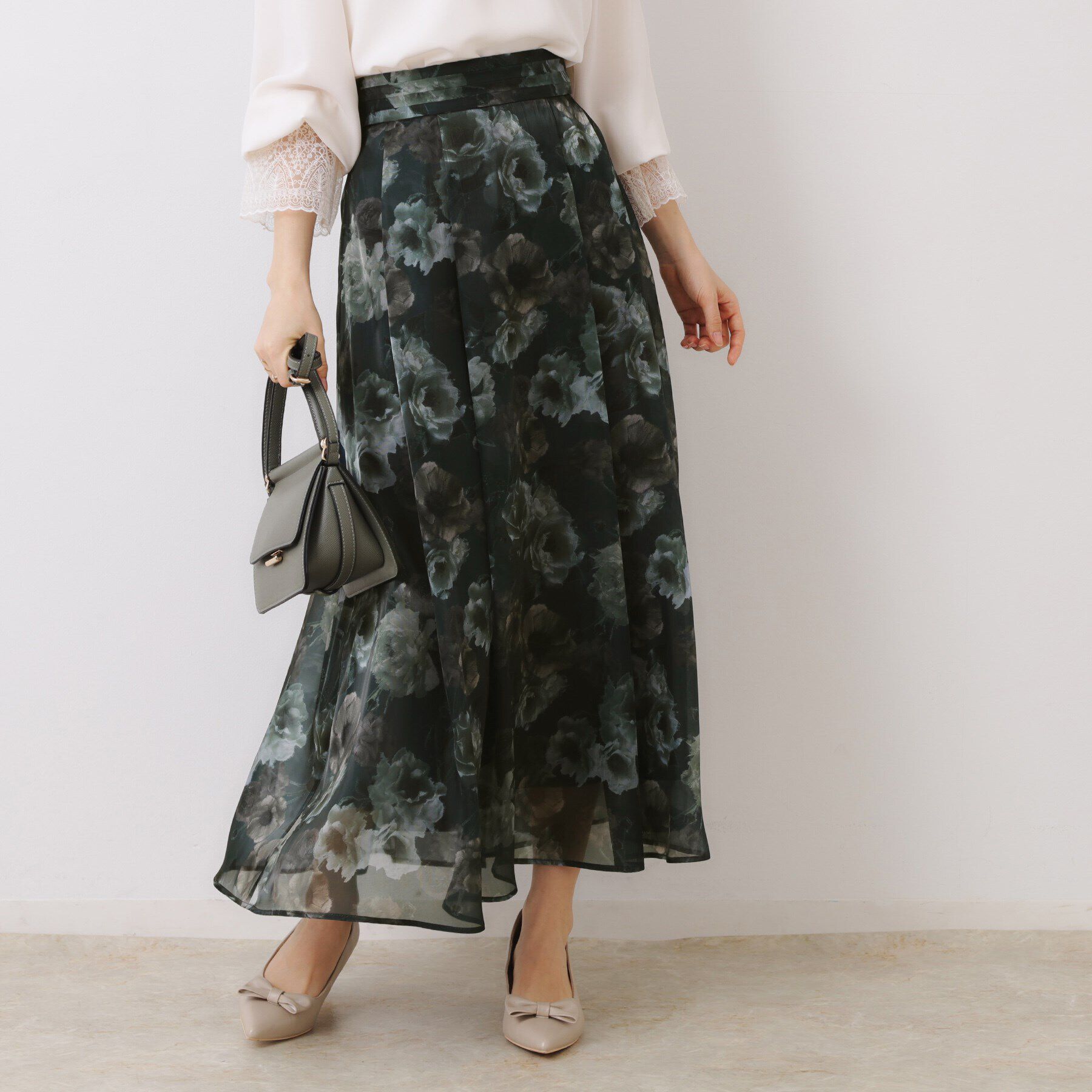 Couture broach「【大人可愛い・きれいめ】Springオーガンフルールスカート」|スカート|ブラック(119)