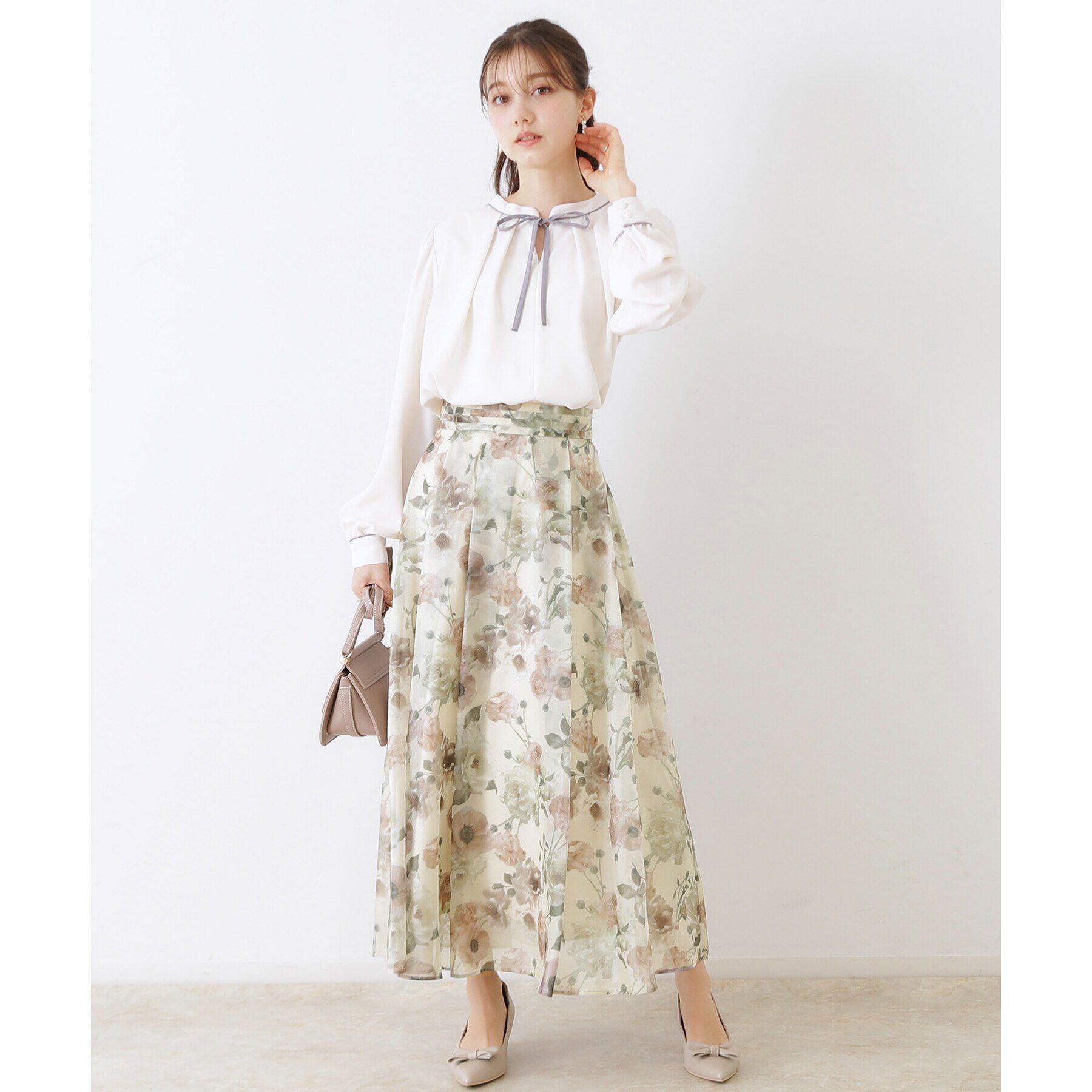 Couture broach「【大人可愛い・きれいめ】Springオーガンフルールスカート」|スカート|