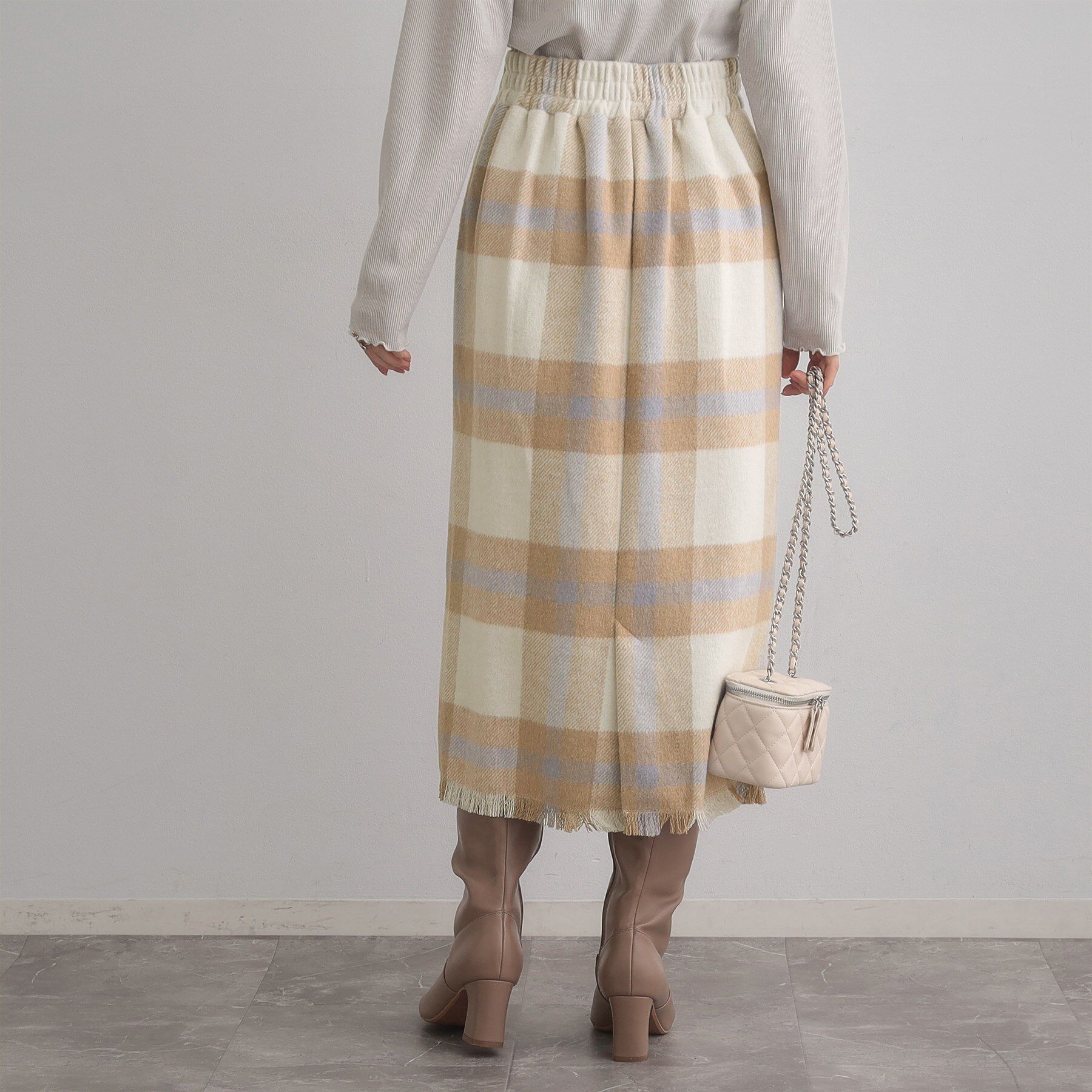 Couture broach「起毛チェックIラインスカート」|スカート|