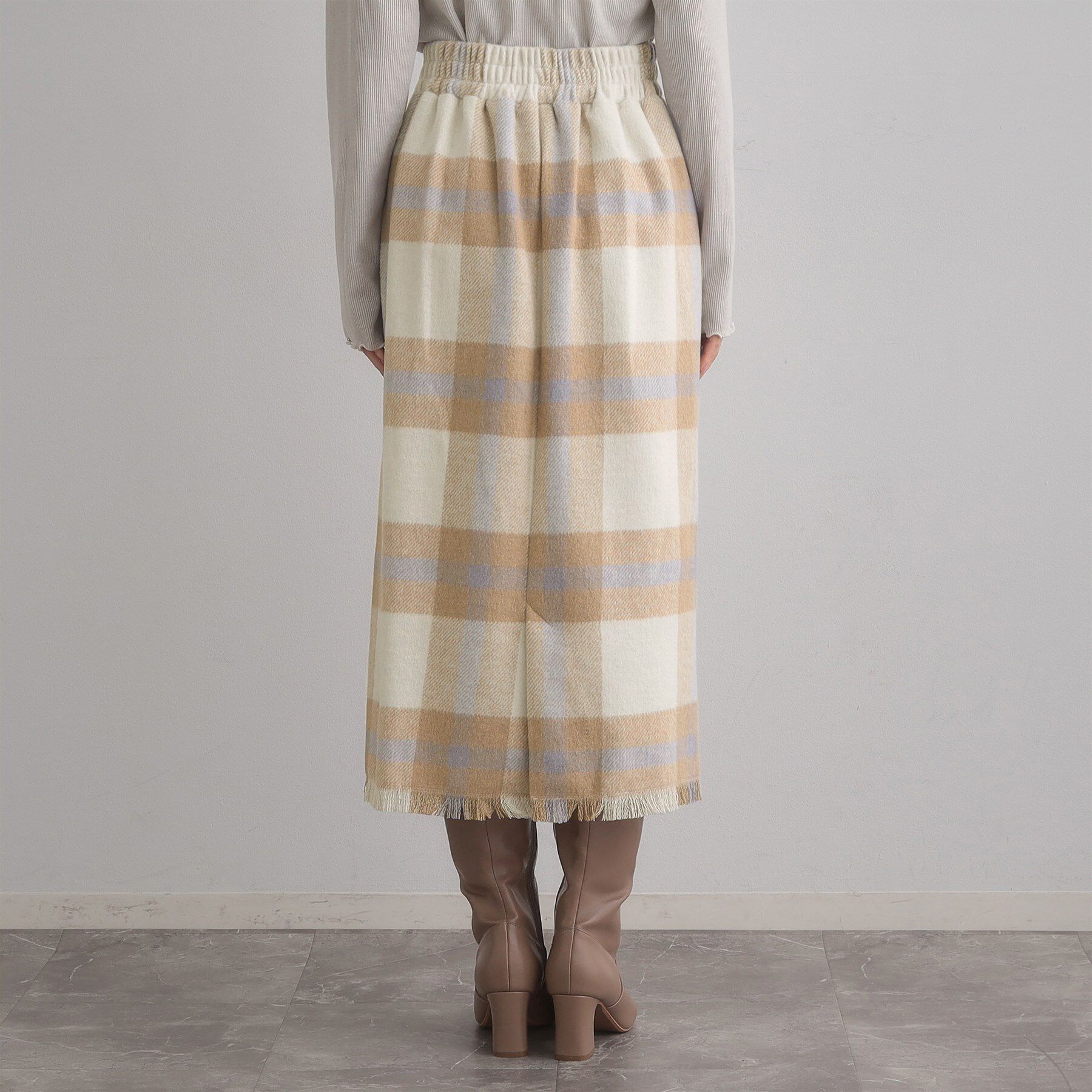 Couture broach「起毛チェックIラインスカート」|スカート|