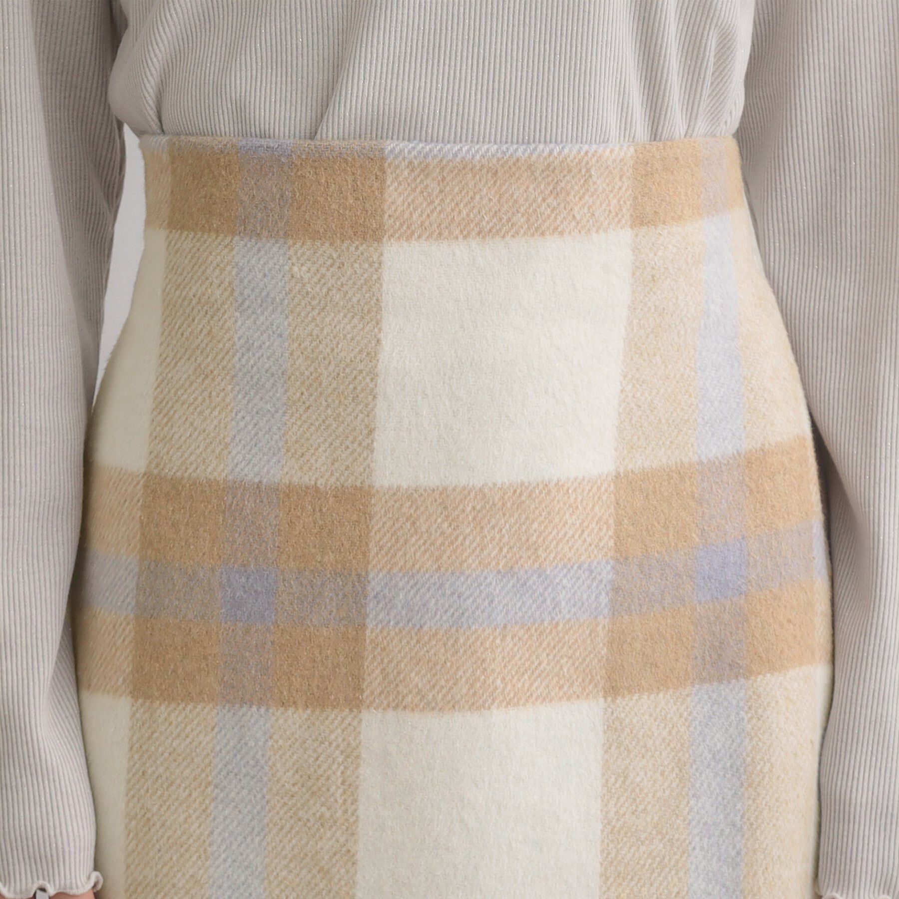 Couture broach「起毛チェックIラインスカート」|スカート|