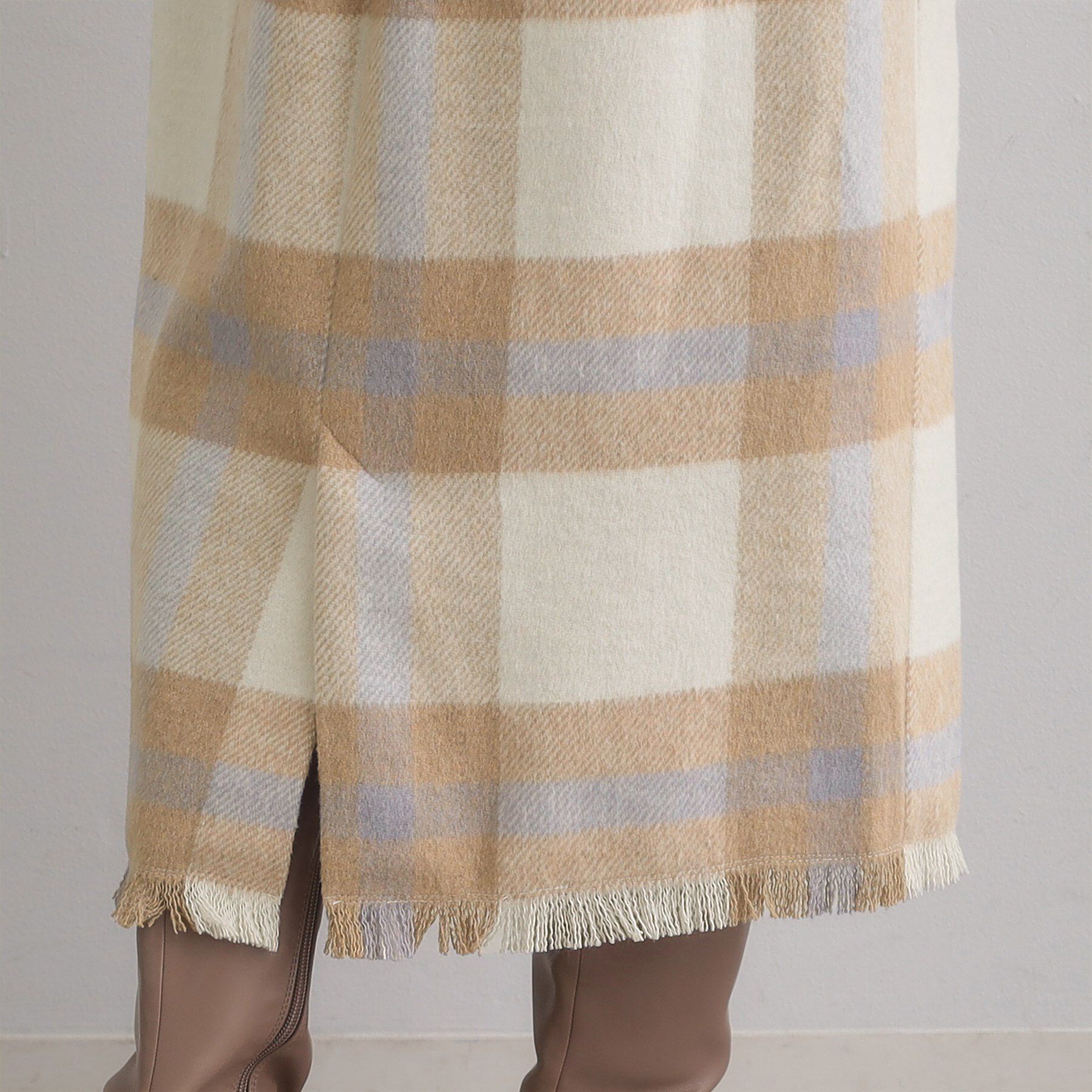 Couture broach「起毛チェックIラインスカート」|スカート|