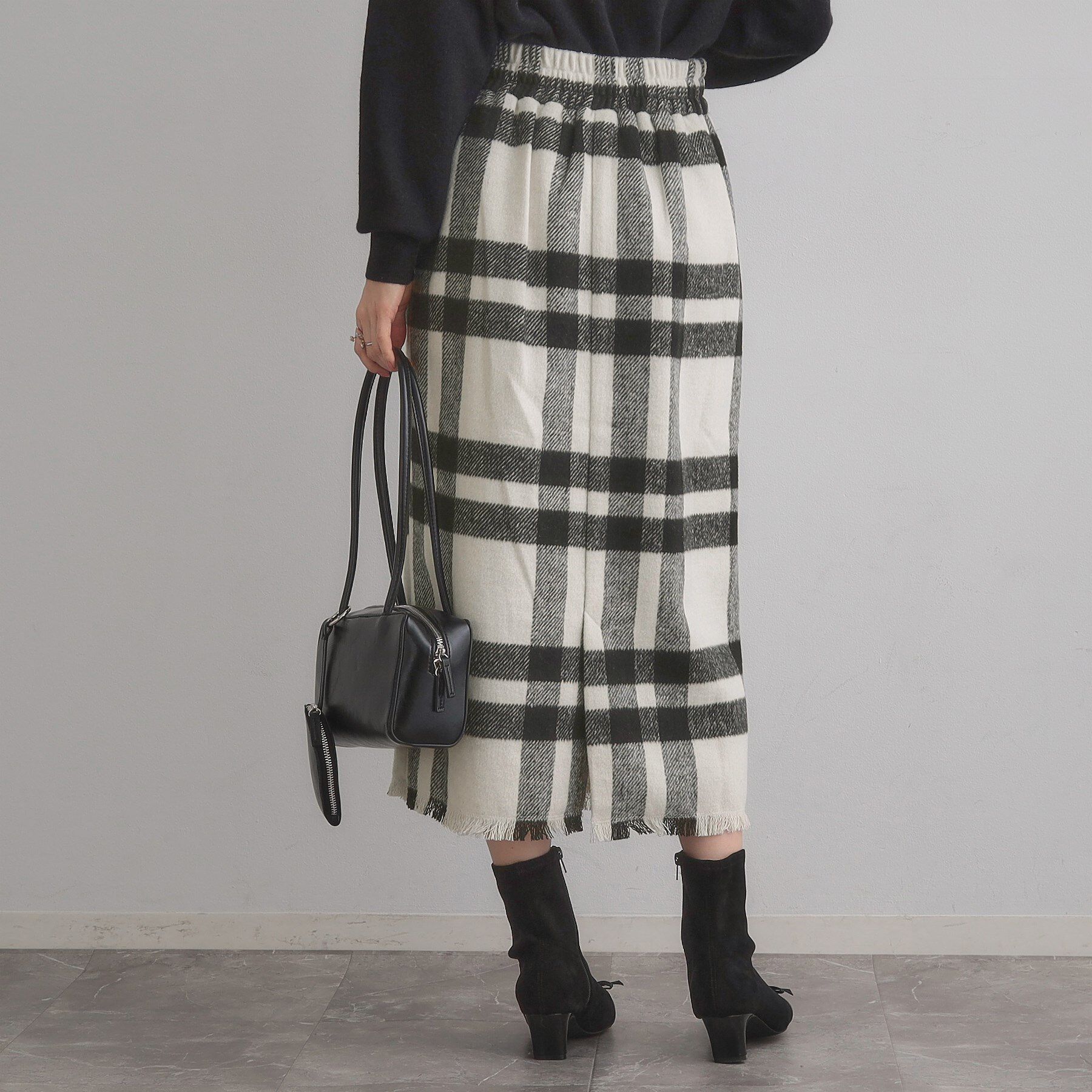 Couture broach「起毛チェックIラインスカート」|スカート|