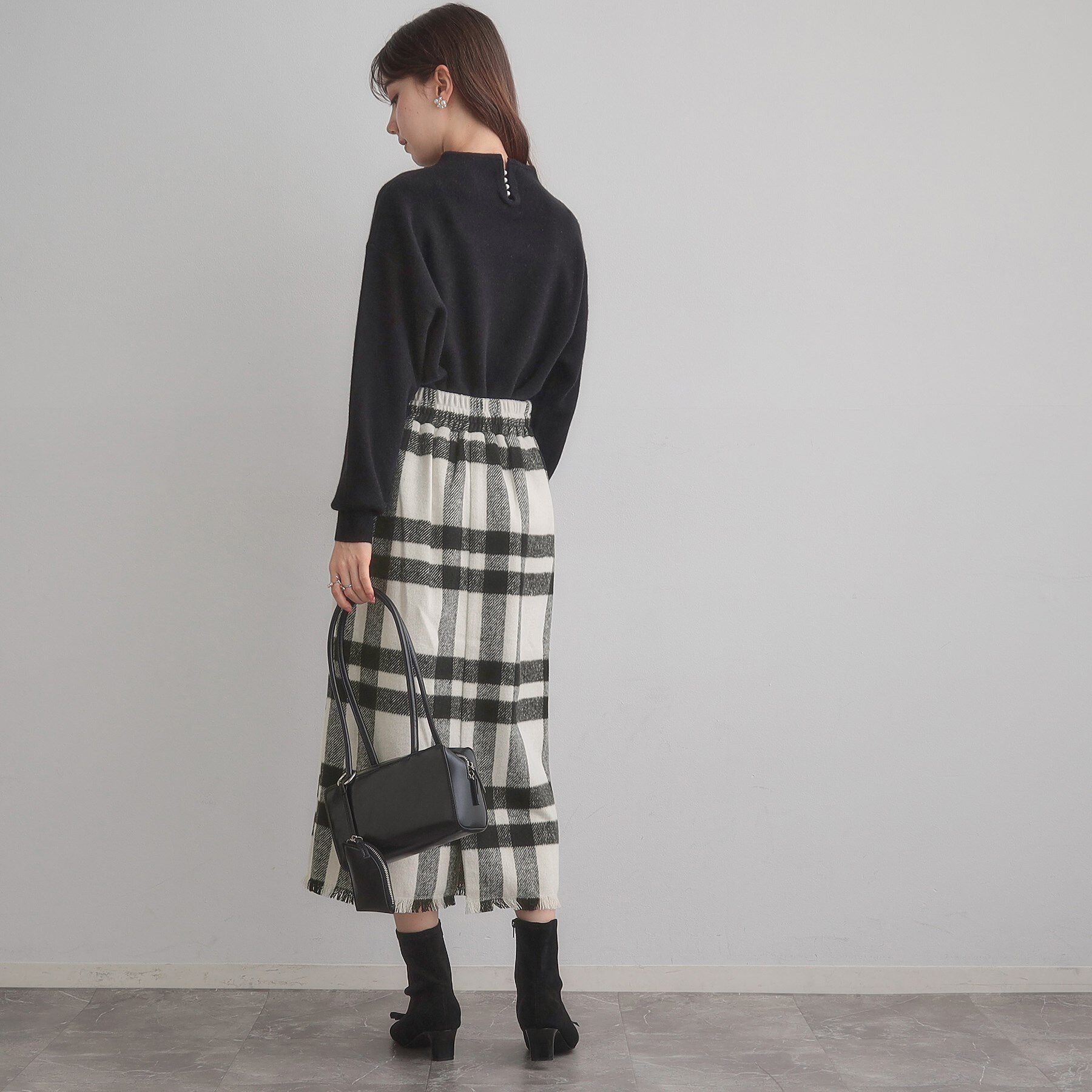 Couture broach「起毛チェックIラインスカート」|スカート|