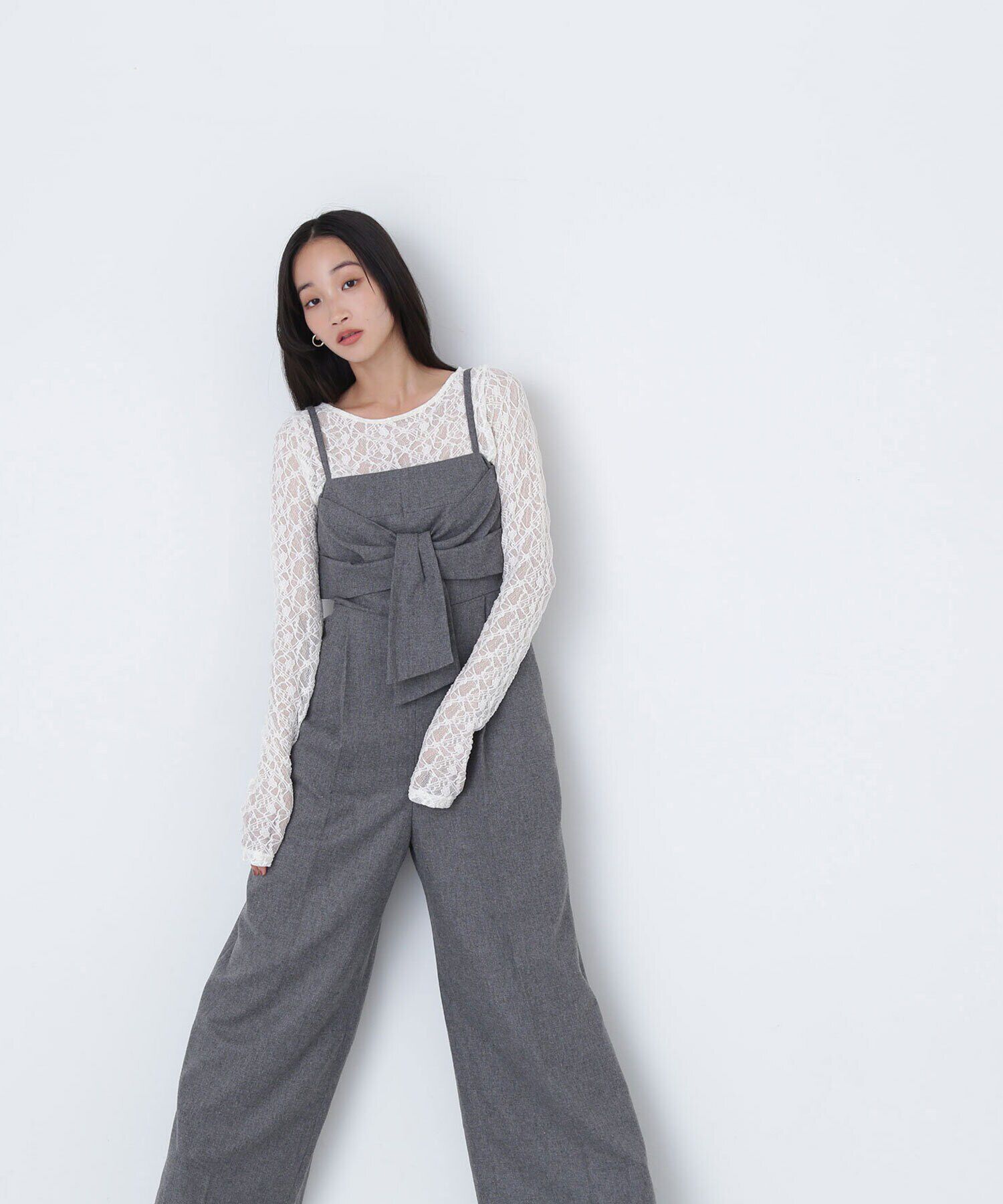  「ビッグリボンオールインワン」|ワンピース|ミディアムグ