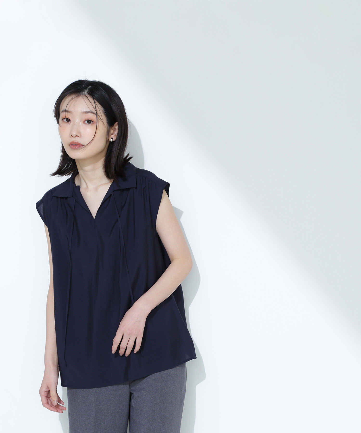  「ナローリボンスキッパーブラウス」|シャツ・ブラウス|
