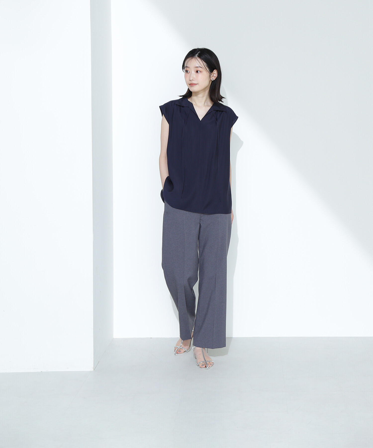  「ナローリボンスキッパーブラウス」|シャツ・ブラウス|