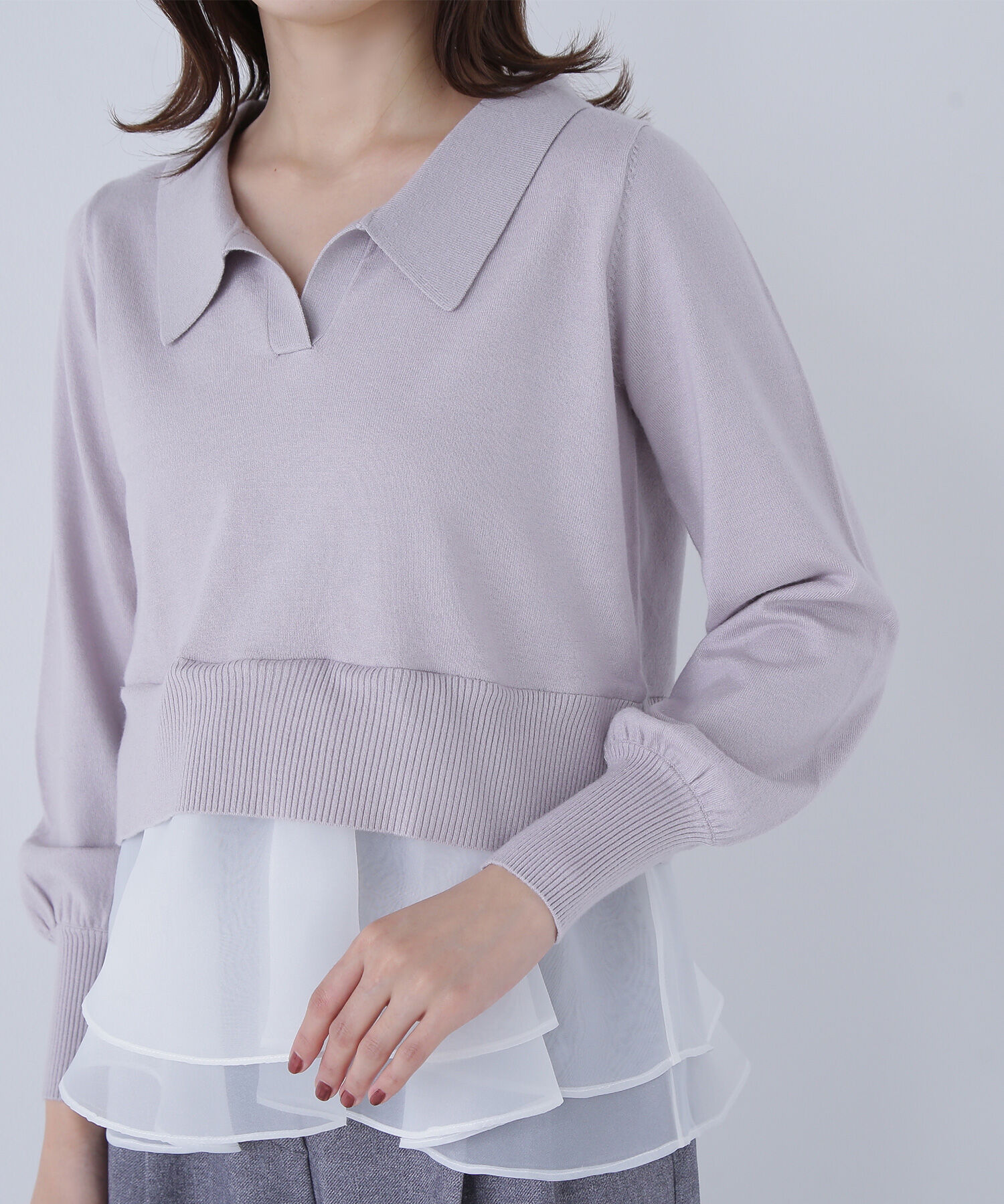  「オーガンドッキングスキッパーニット」|ニット・セーター|