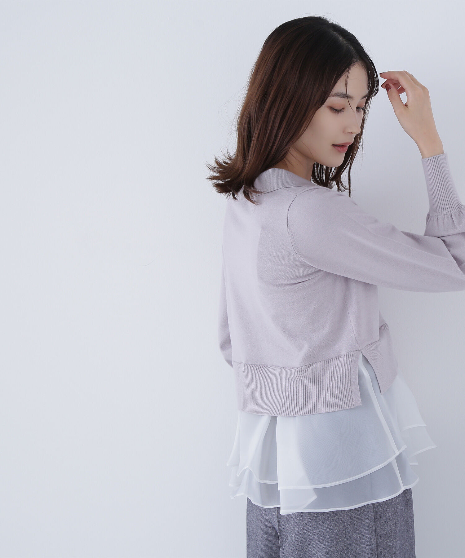  「オーガンドッキングスキッパーニット」|ニット・セーター|