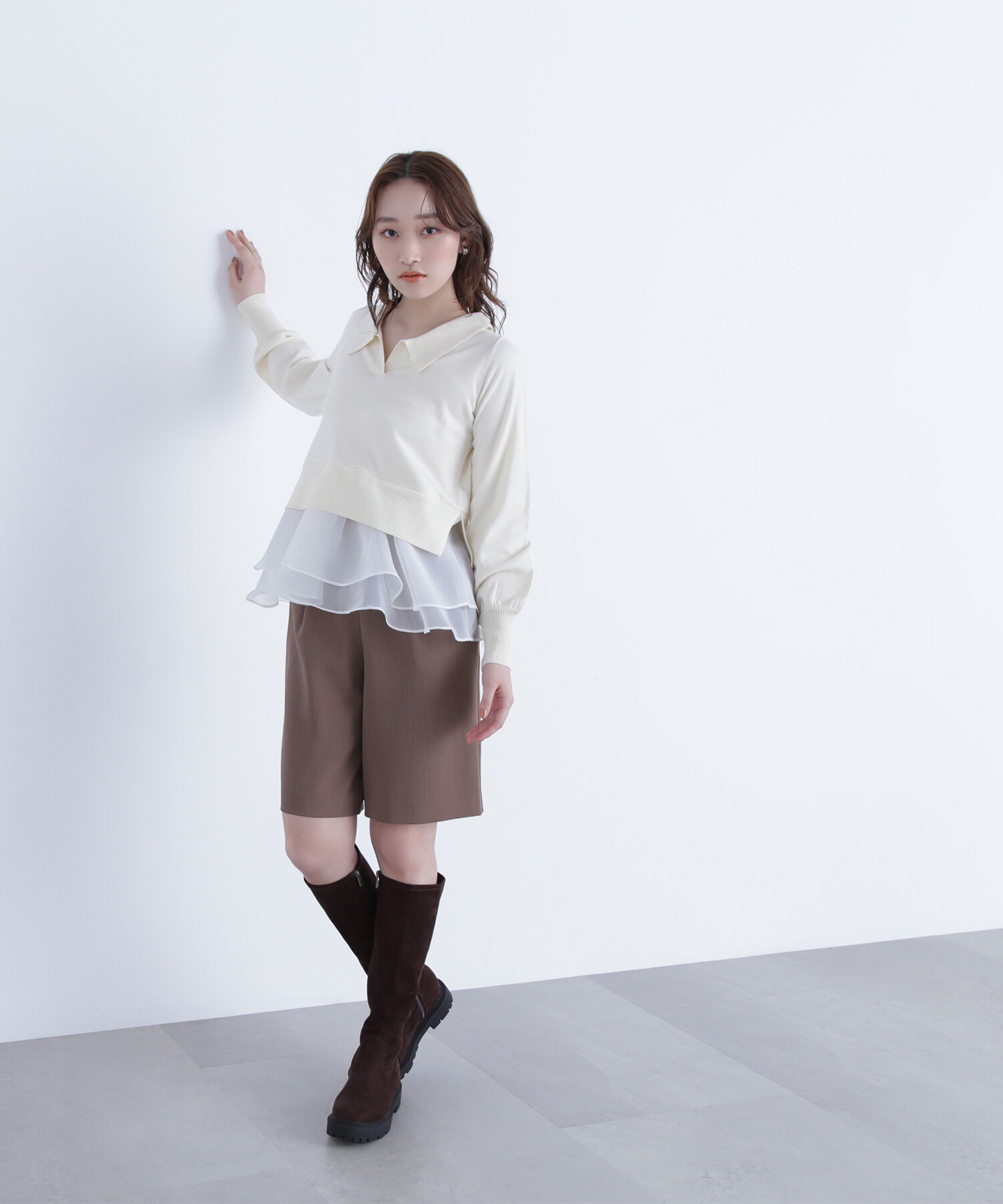  「オーガンドッキングスキッパーニット」|ニット・セーター|