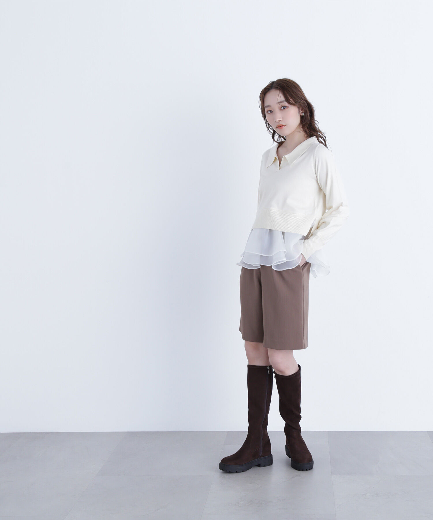  「オーガンドッキングスキッパーニット」|ニット・セーター|