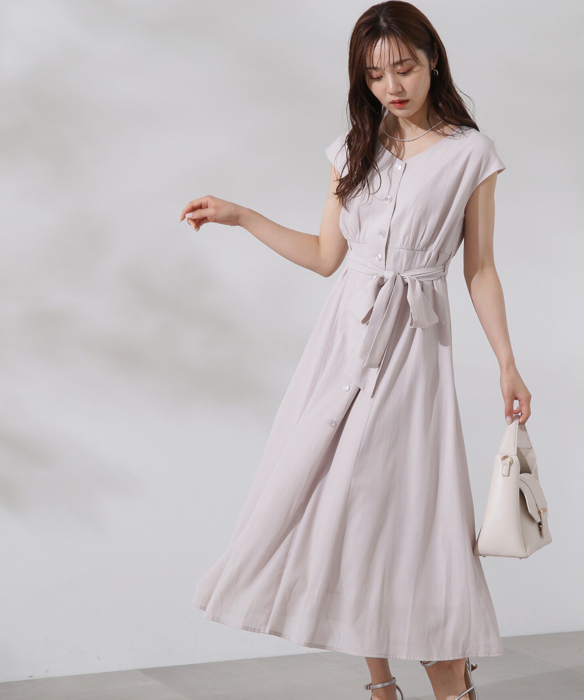 PROPORTION BODY DRESSING「Vネックシャツワンピース」|ワンピース|アイボリー2