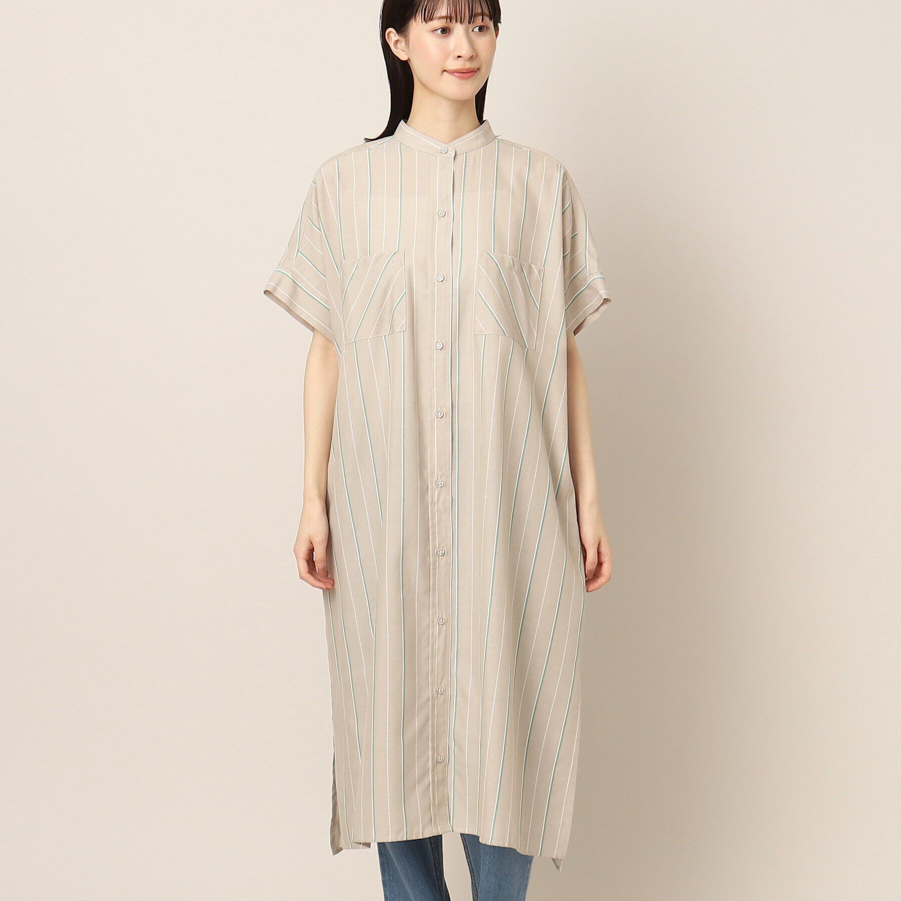 Dessin「アソート柄ロングシャツワンピース」|ワンピース|