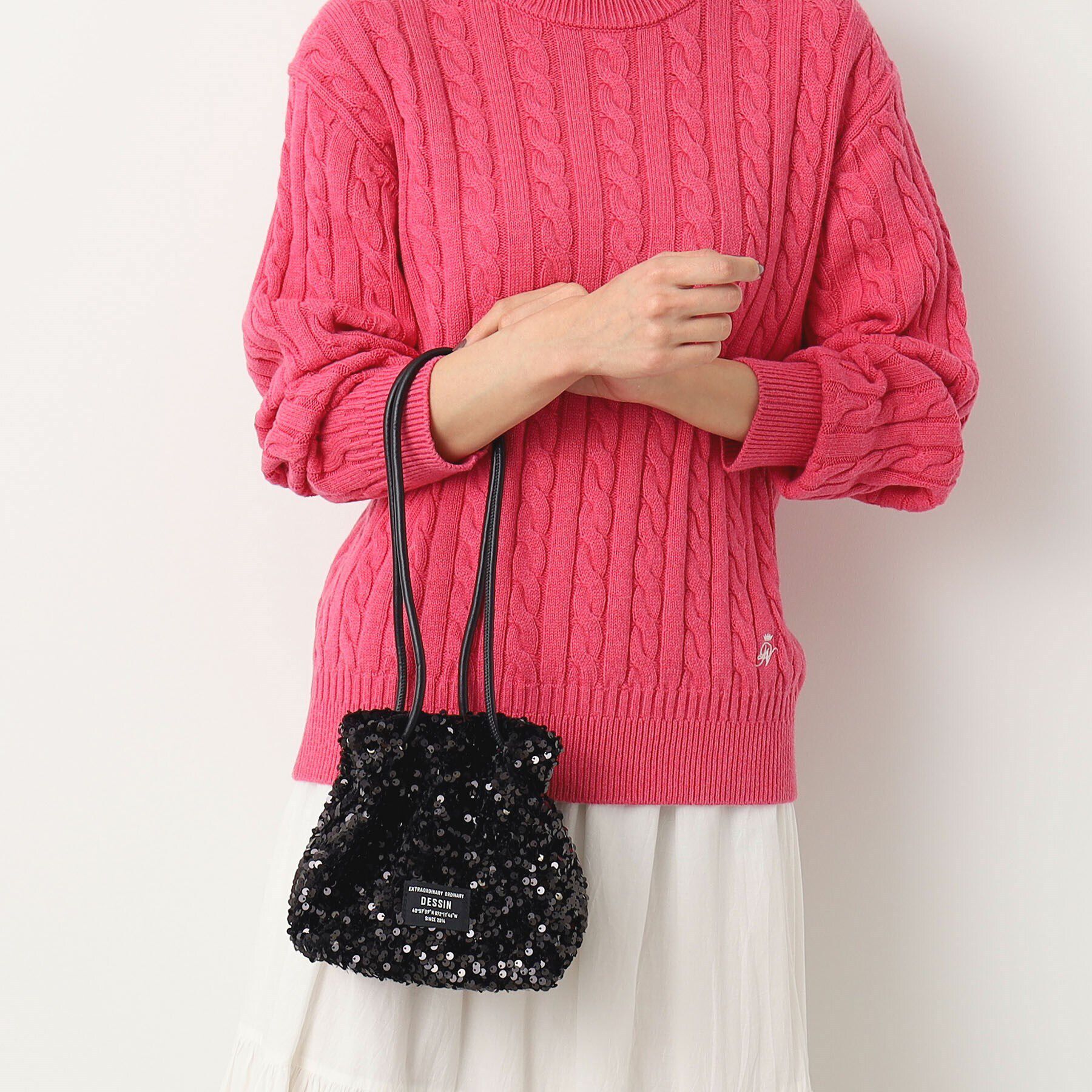 Dessin「スパンコール2WAYミニショルダー」|ショルダー・メッセンジャー|ブラック(019)