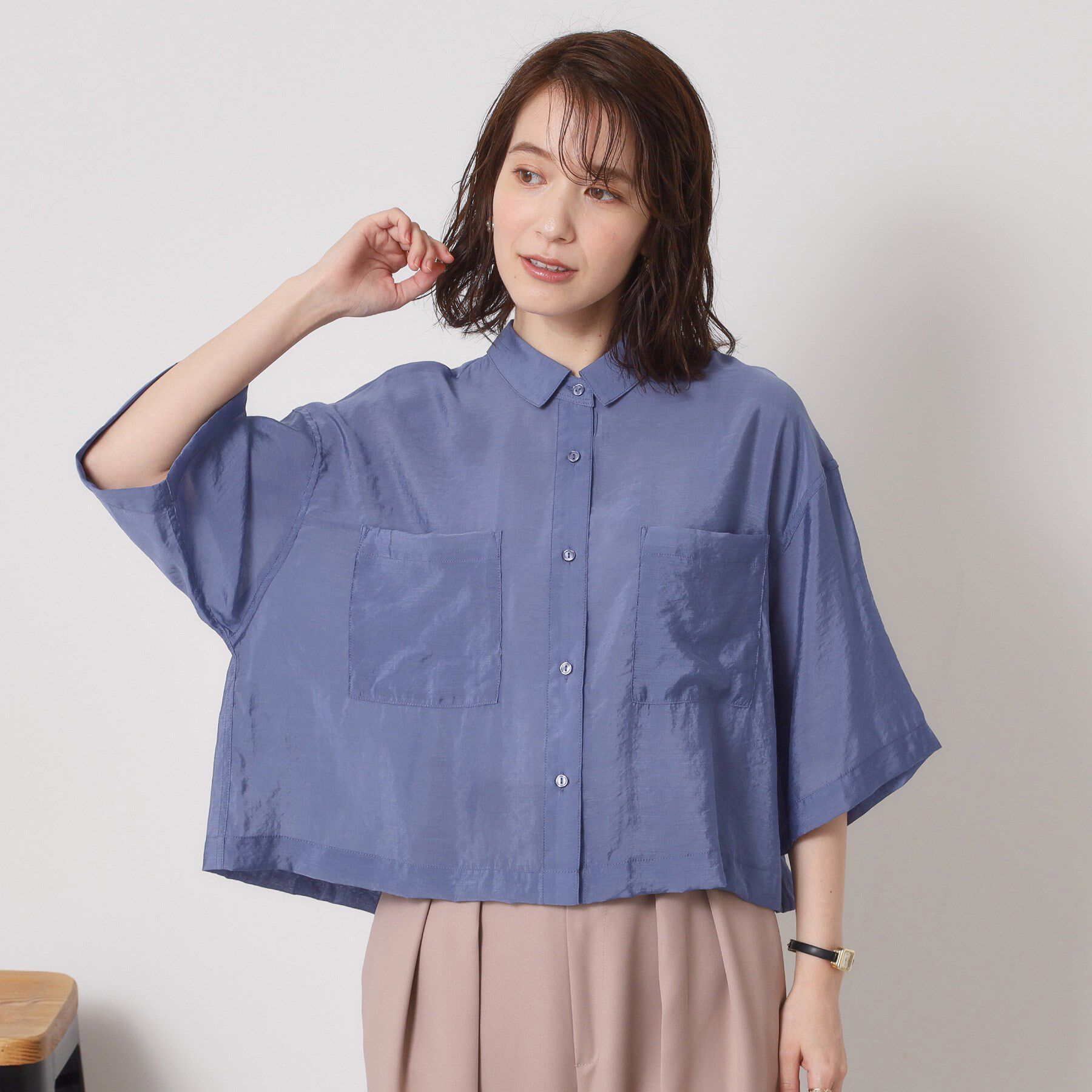 ITS&rsquo;DEMO「【手洗い可】シアーショート丈シャツ」|シャツ・ブラウス|