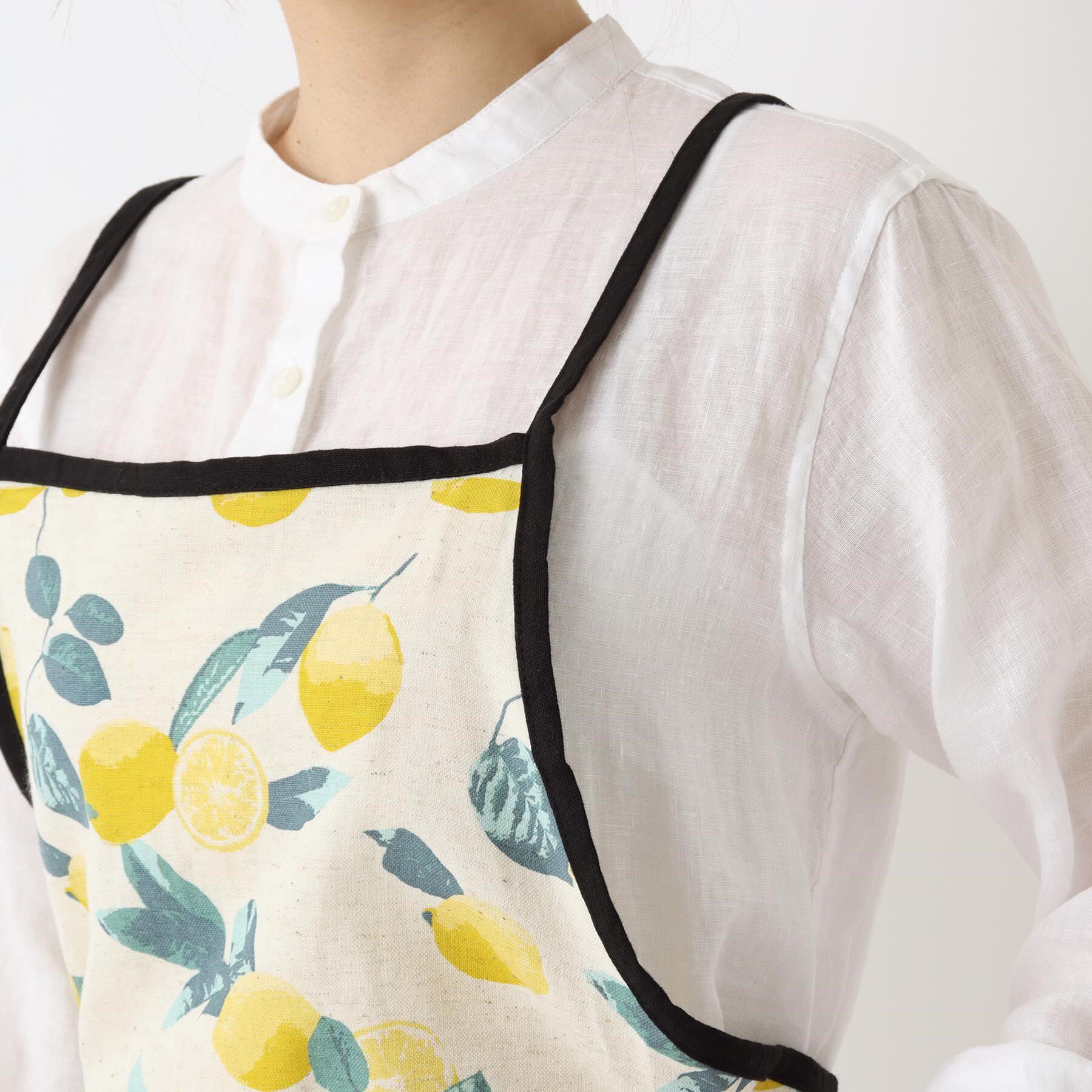 212 KITCHEN STORE「レモンボーダー ロングエプロン NT」|食器・キッチングッズ|