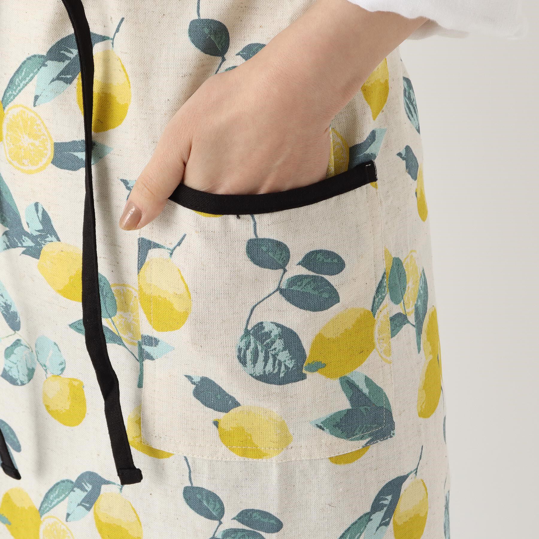 212 KITCHEN STORE「レモンボーダー ロングエプロン NT」|食器・キッチングッズ|