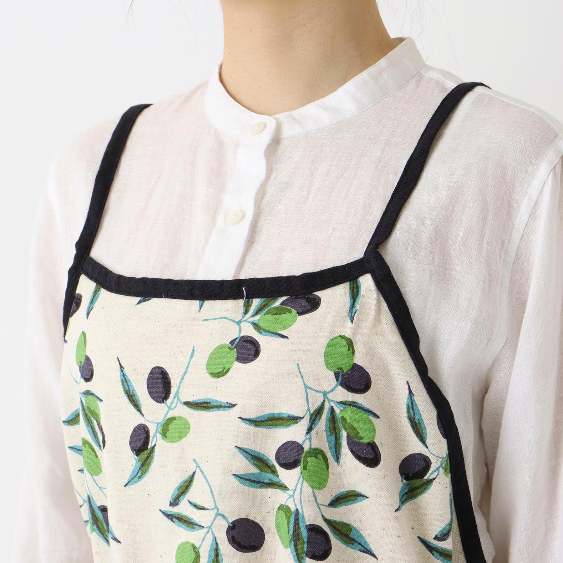 212 KITCHEN STORE「オリーブボーダー ロングエプロン NT」|食器・キッチングッズ|