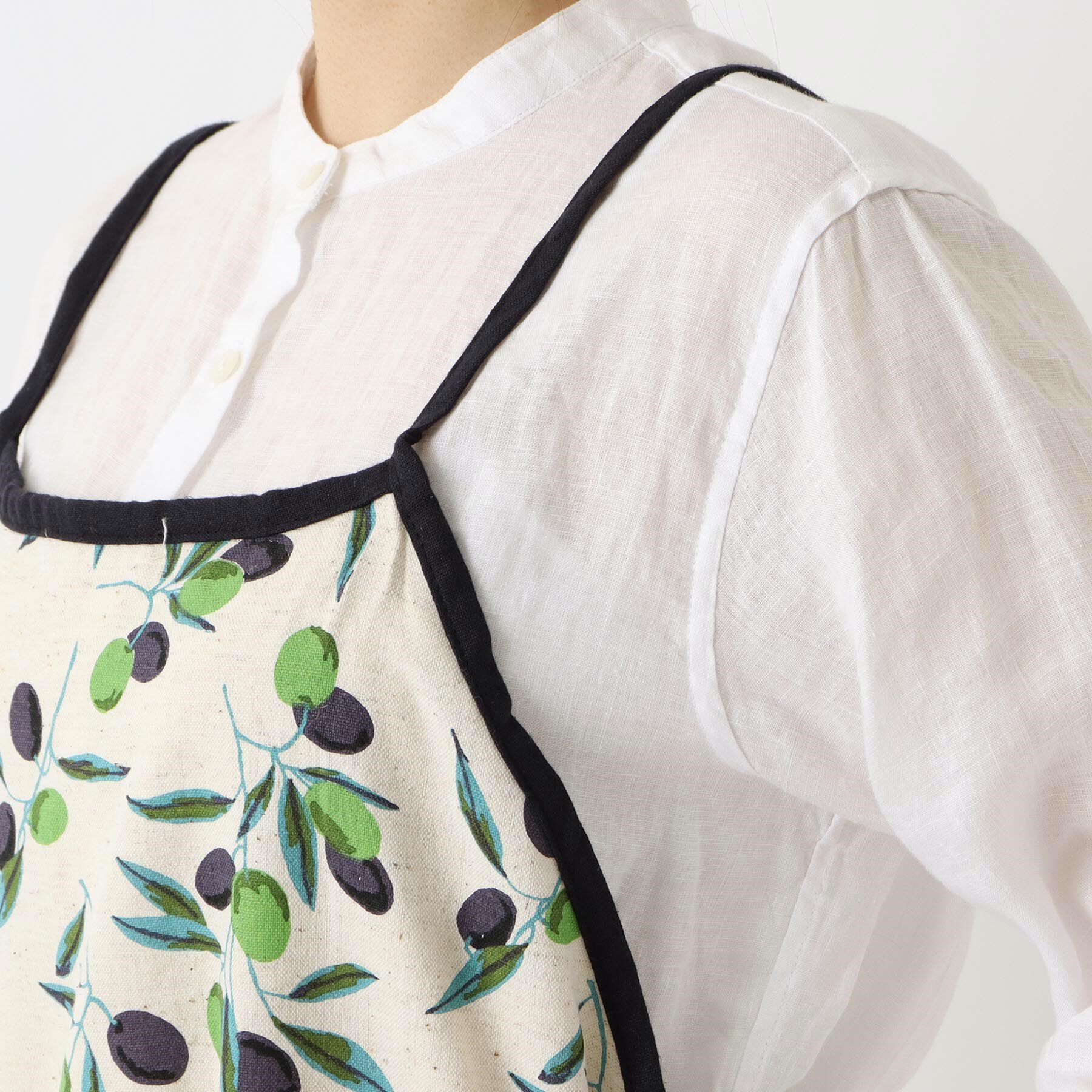 212 KITCHEN STORE「オリーブボーダー ロングエプロン NT」|食器・キッチングッズ|