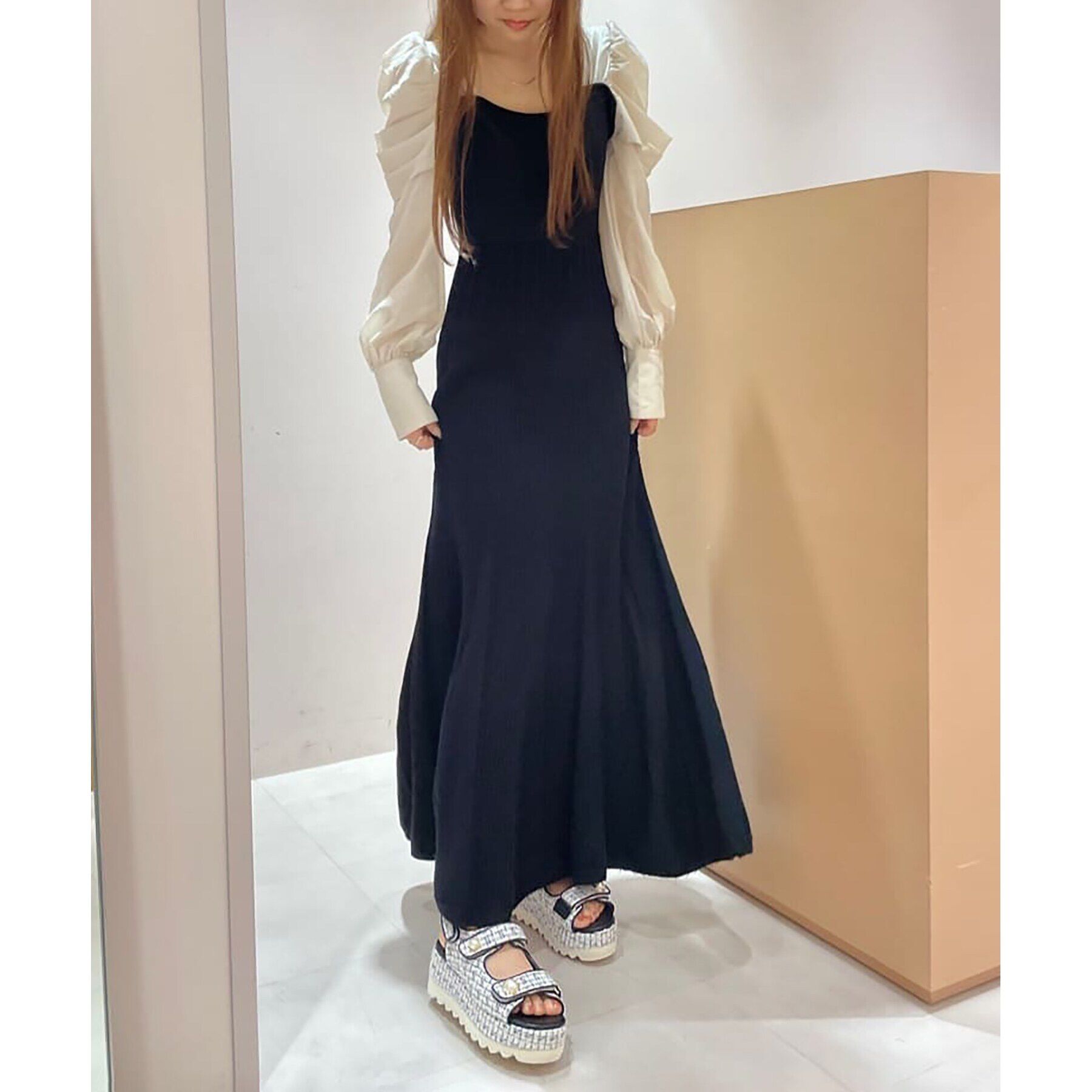 ESPERANZA「ツイードパール調厚底スポーツサンダル 24SS」|サンダル|