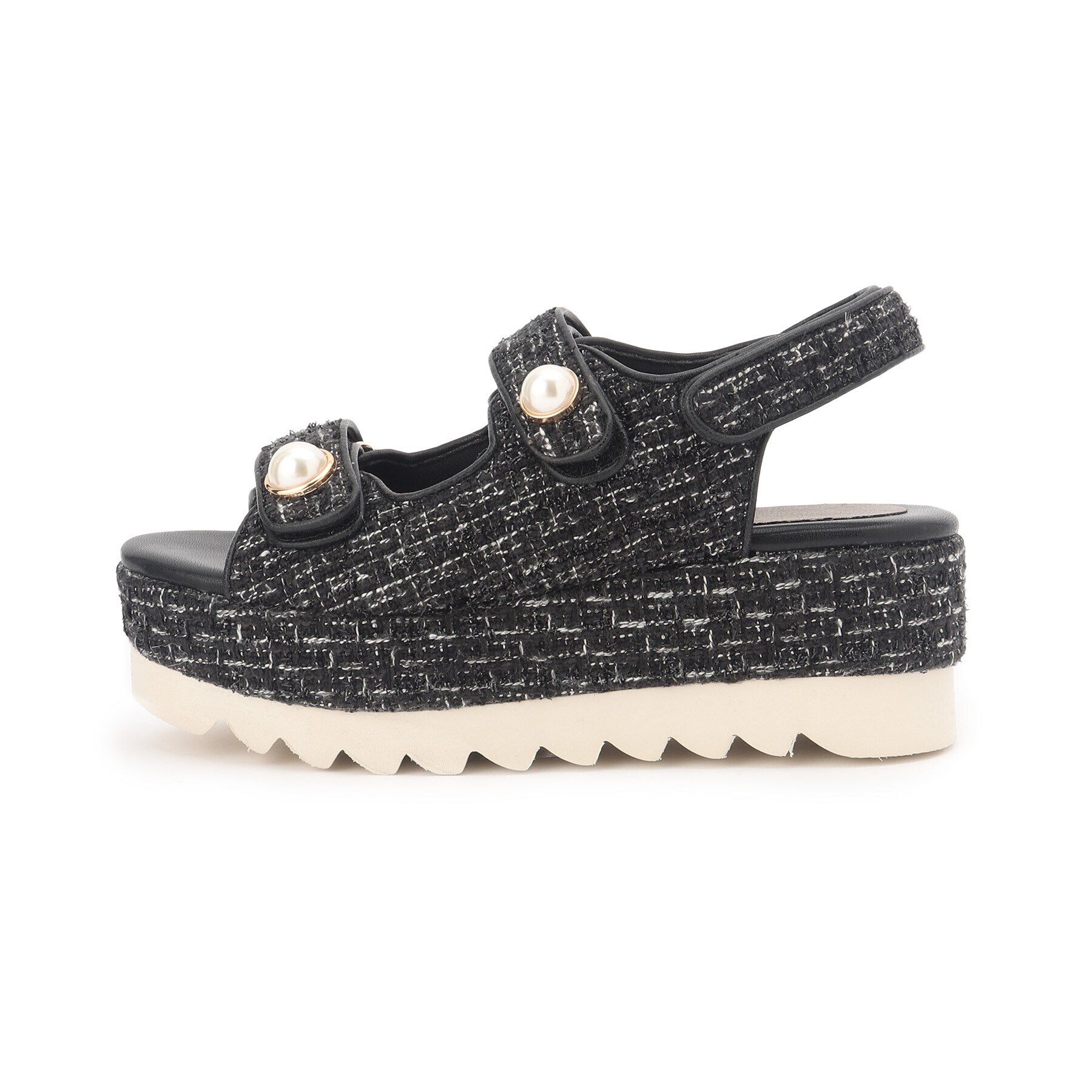 ESPERANZA「ツイードパール調厚底スポーツサンダル 24SS」|サンダル|