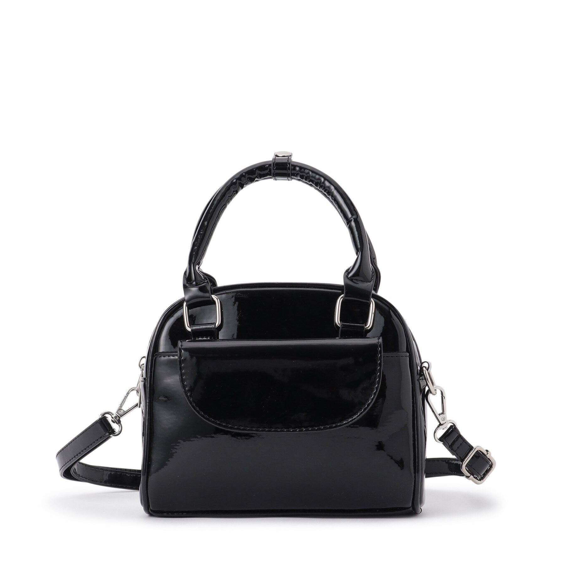 Ober Tashe「エナメル調2WAYミニボストン」|ボストンバッグ|ブラック(019)