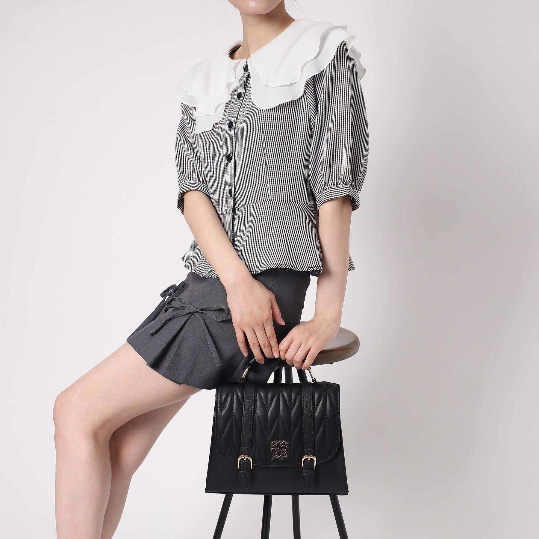 Ober Tashe「プレート付きキルティング3WAYサッチェル」|リュック|