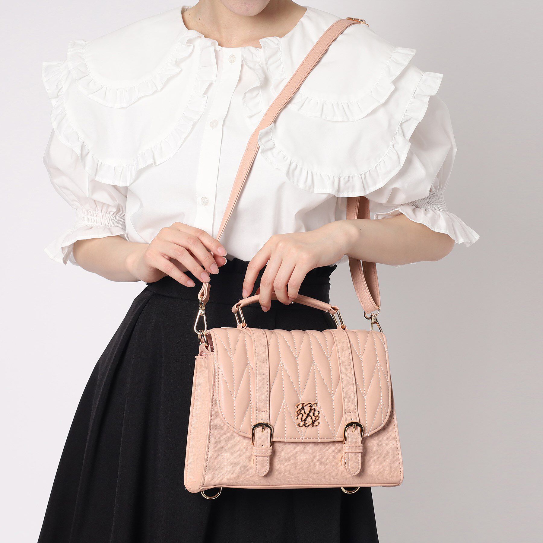 Ober Tashe「プレート付きキルティング3WAYサッチェル」|リュック|