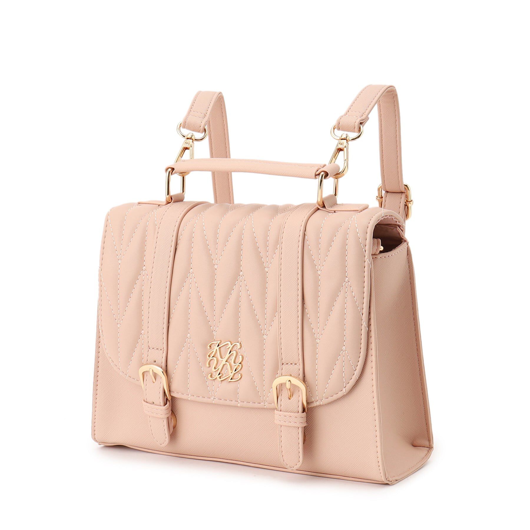 Ober Tashe「プレート付きキルティング3WAYサッチェル」|リュック|ピンク(072)