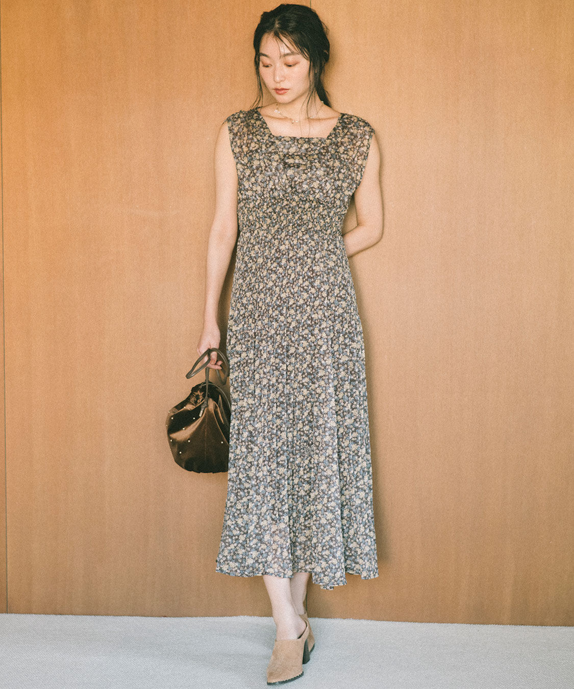 COCO DEAL「ショルダーギャザーフラワープリントワンピース」|ワンピース|