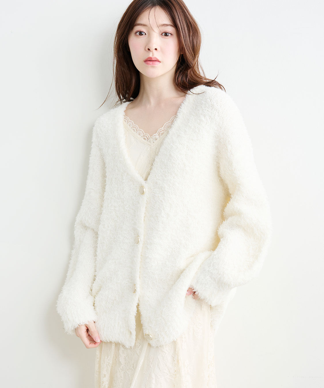 COCO DEAL「ニットカーデ&times;レースキャミワンピース」|ワンピース|