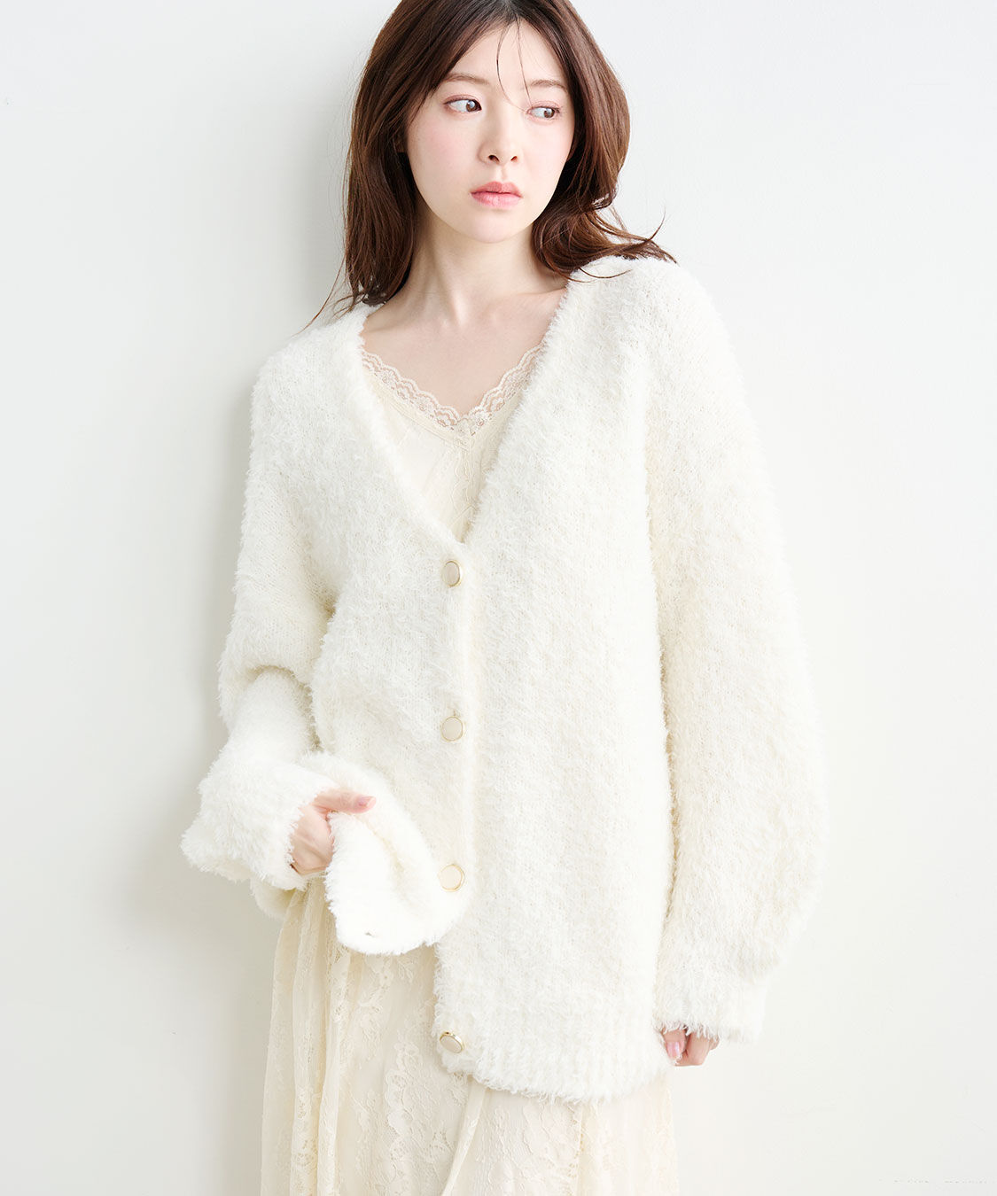 COCO DEAL「ニットカーデ&times;レースキャミワンピース」|ワンピース|