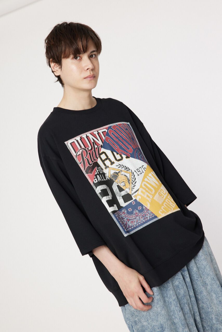 RODEO CROWNS「イラストハーフスリーブスウェット」|Tシャツ・カットソー|BLK
