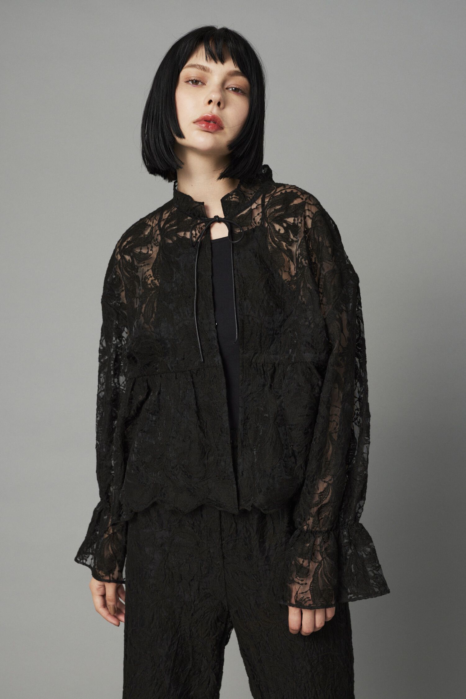 HeRIN.CYE「Lace blouse」|シャツ・ブラウス|BLK