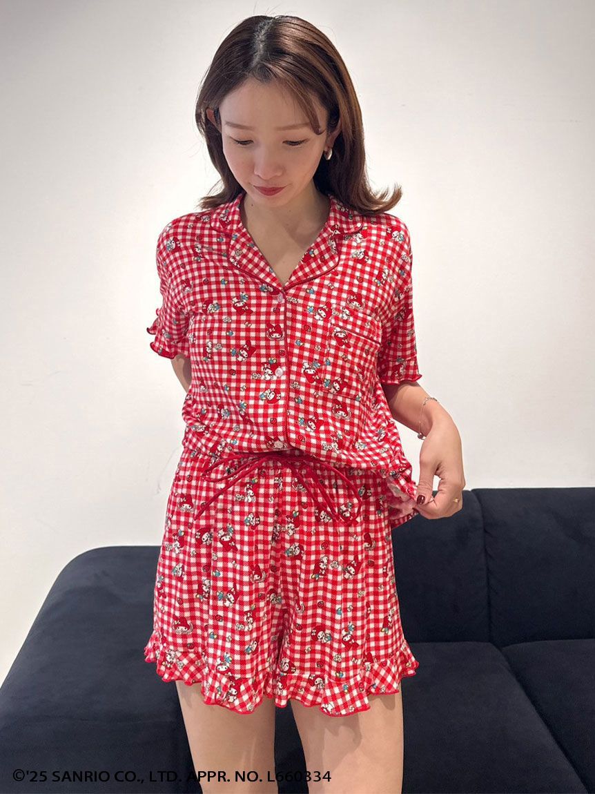 SNIDEL HOME「【MY MELODY】【接触冷感】総柄開襟シャツ」|ルームウェア|