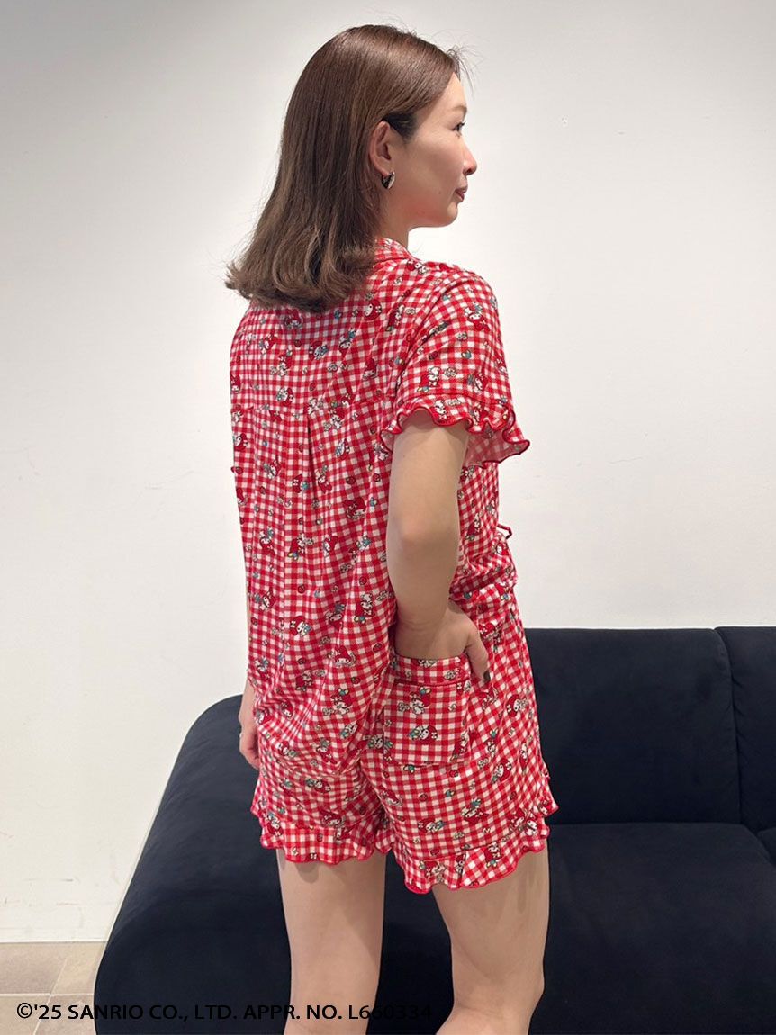 SNIDEL HOME「【MY MELODY】【接触冷感】総柄開襟シャツ」|ルームウェア|