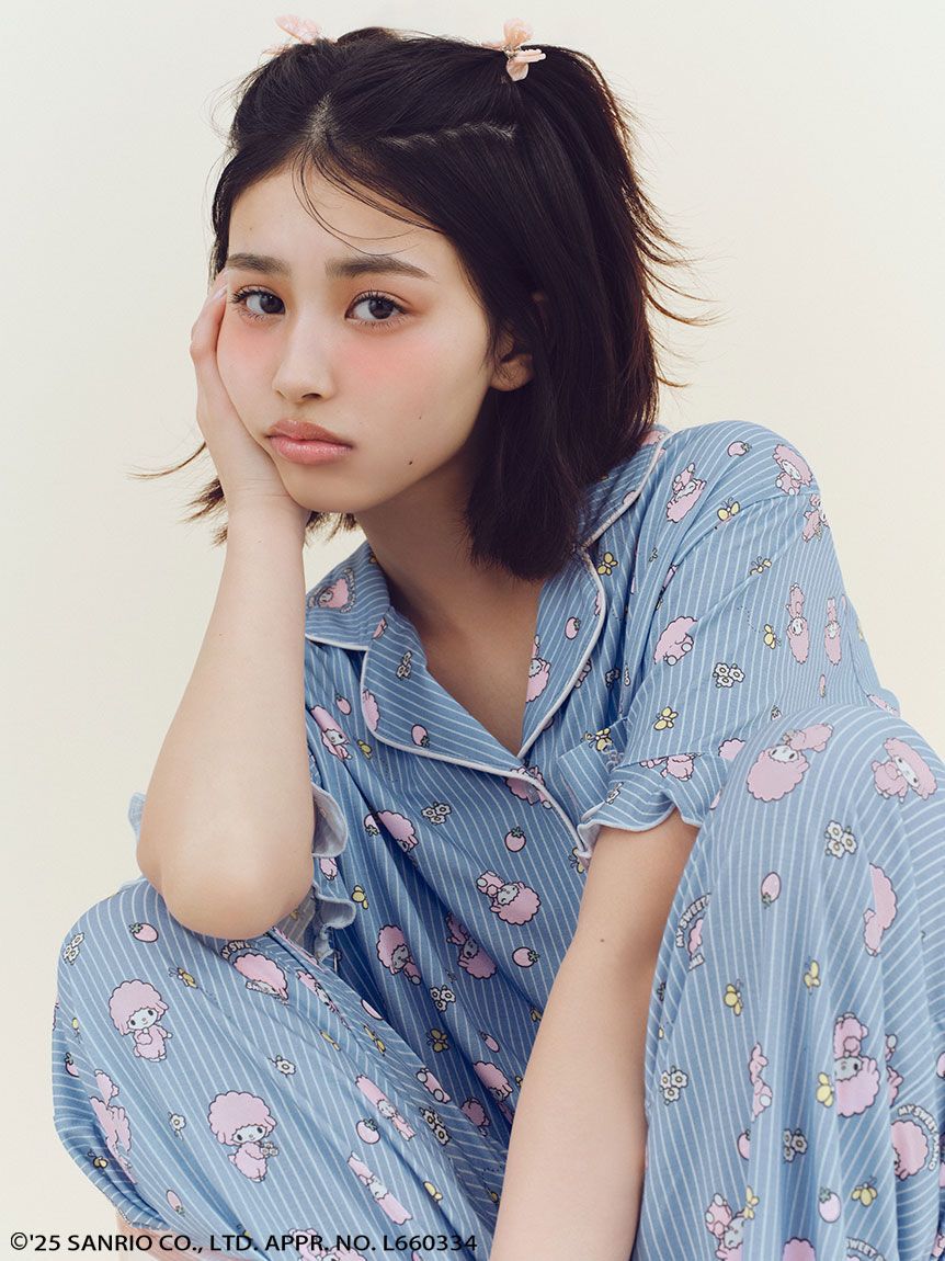 SNIDEL HOME「【MY MELODY】【接触冷感】総柄開襟シャツ」|ルームウェア|